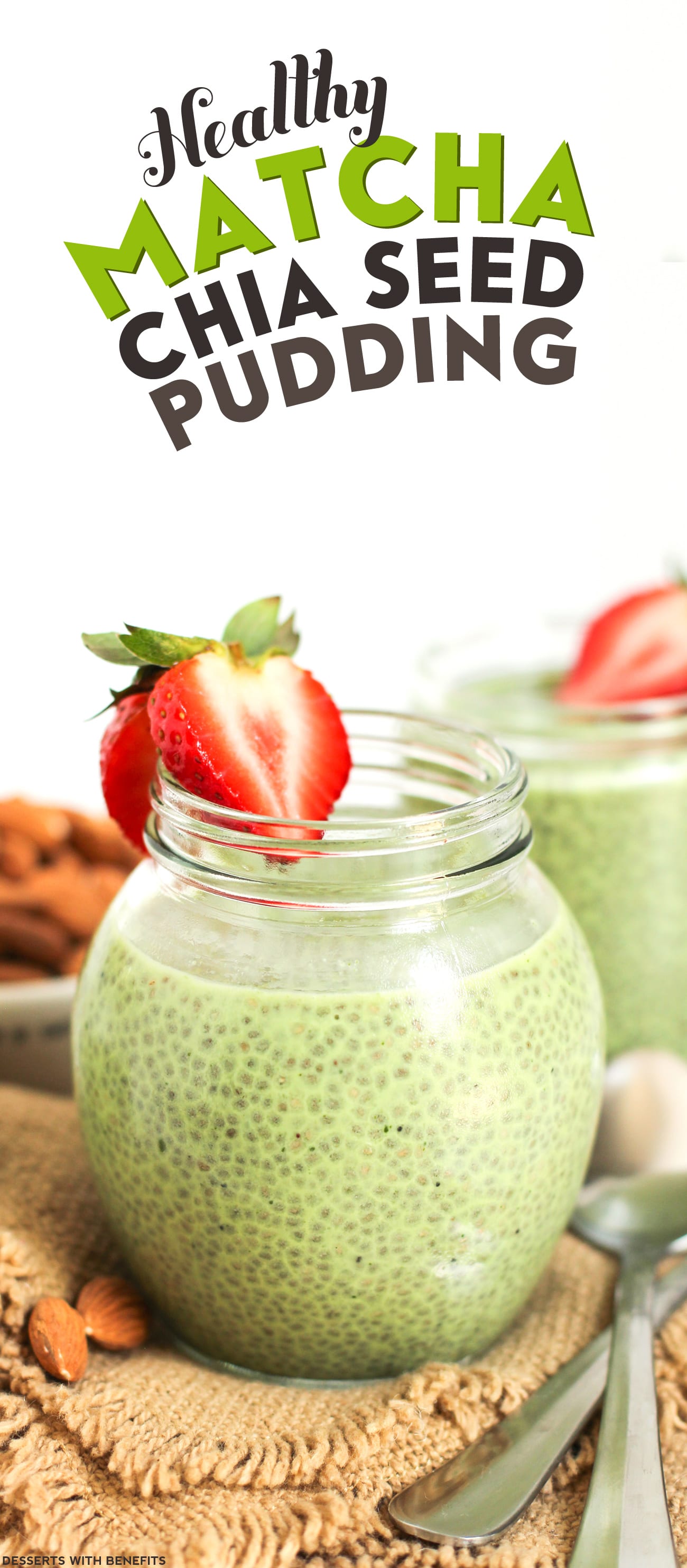 Healthy Matcha Green Tea Chia Seed Pudding (refined sugar free, low fat, low calorie, low carb, high fiber, gluten free, dairy free, vegan, raw, paleo) - Healthy Dessert Recipes at Desserts with Benefits