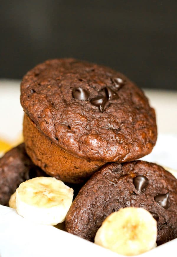 Desserts With Benefits Healthy Chocolate Banana Muffins (refined sugar free, low fat, high fiber ...