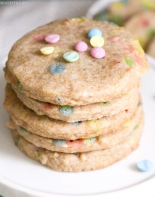 Healthy Funfetti Shortbread Cookies recipe (sugar free, gluten free, dairy free, vegan) - Healthy Dessert Recipes at Desserts with Benefits