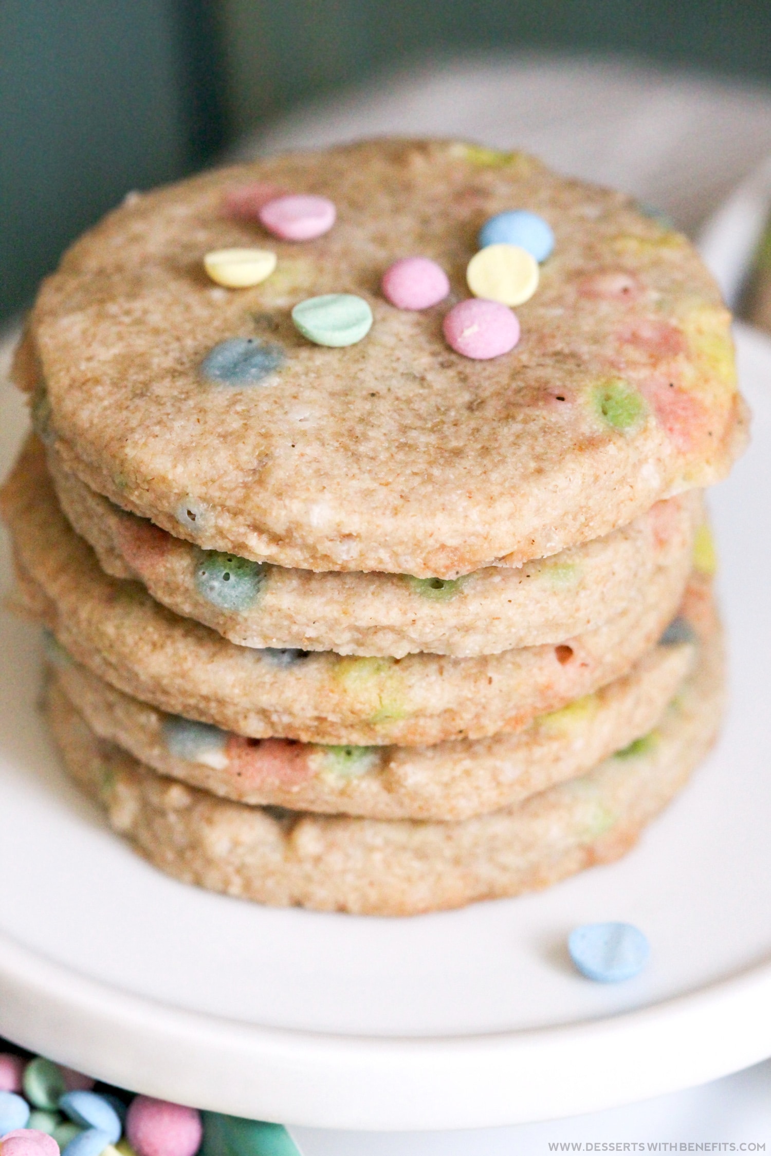 Healthy Funfetti Shortbread Cookies recipe (sugar free, gluten free, dairy free, vegan) - Healthy Dessert Recipes at Desserts with Benefits