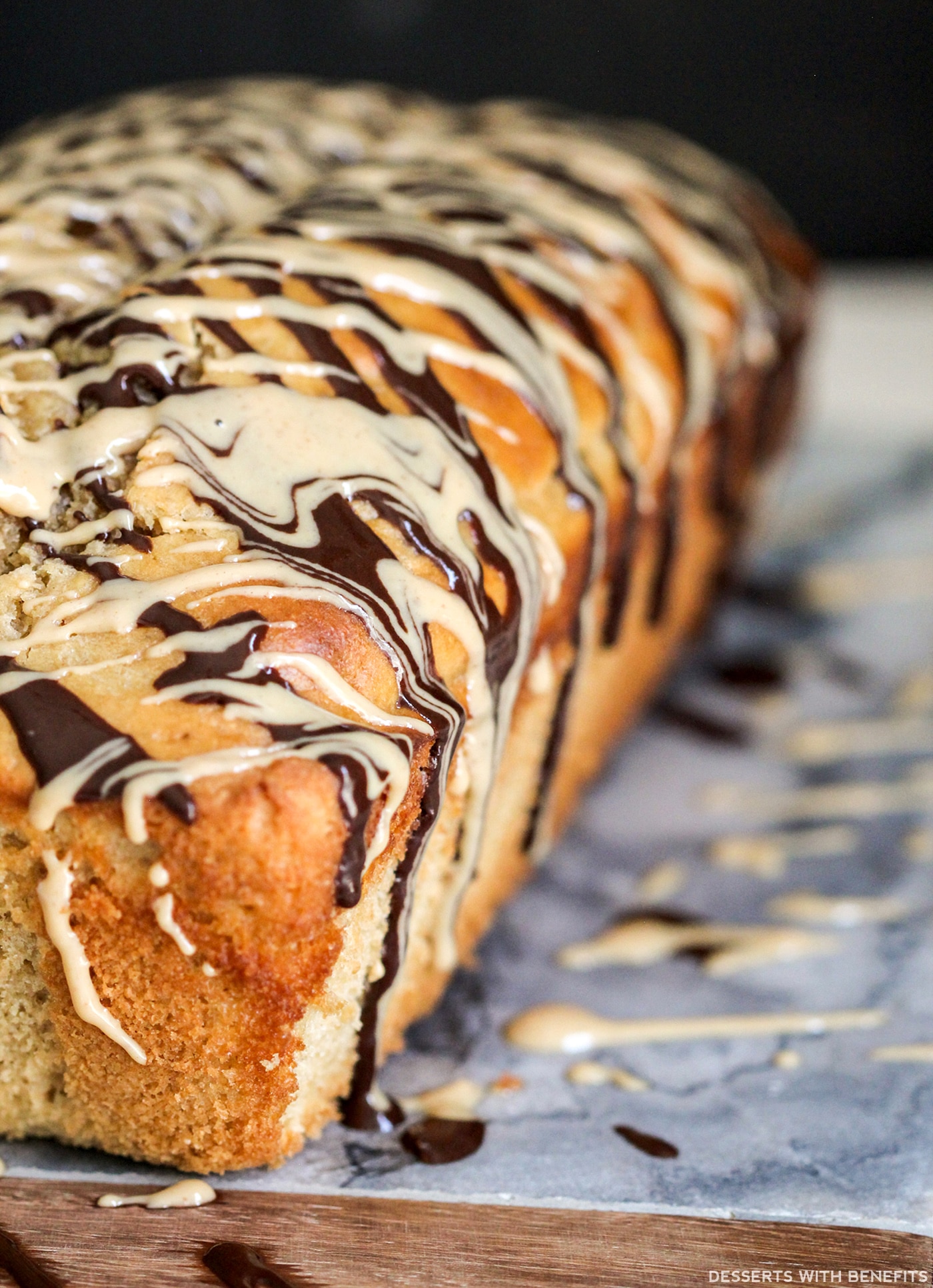 Healthy Peanut Butter Pound Cake with Peanut Butter Frosting (refined sugar free, high protein, high fiber) - Healthy Dessert Recipes at Desserts with Benefits