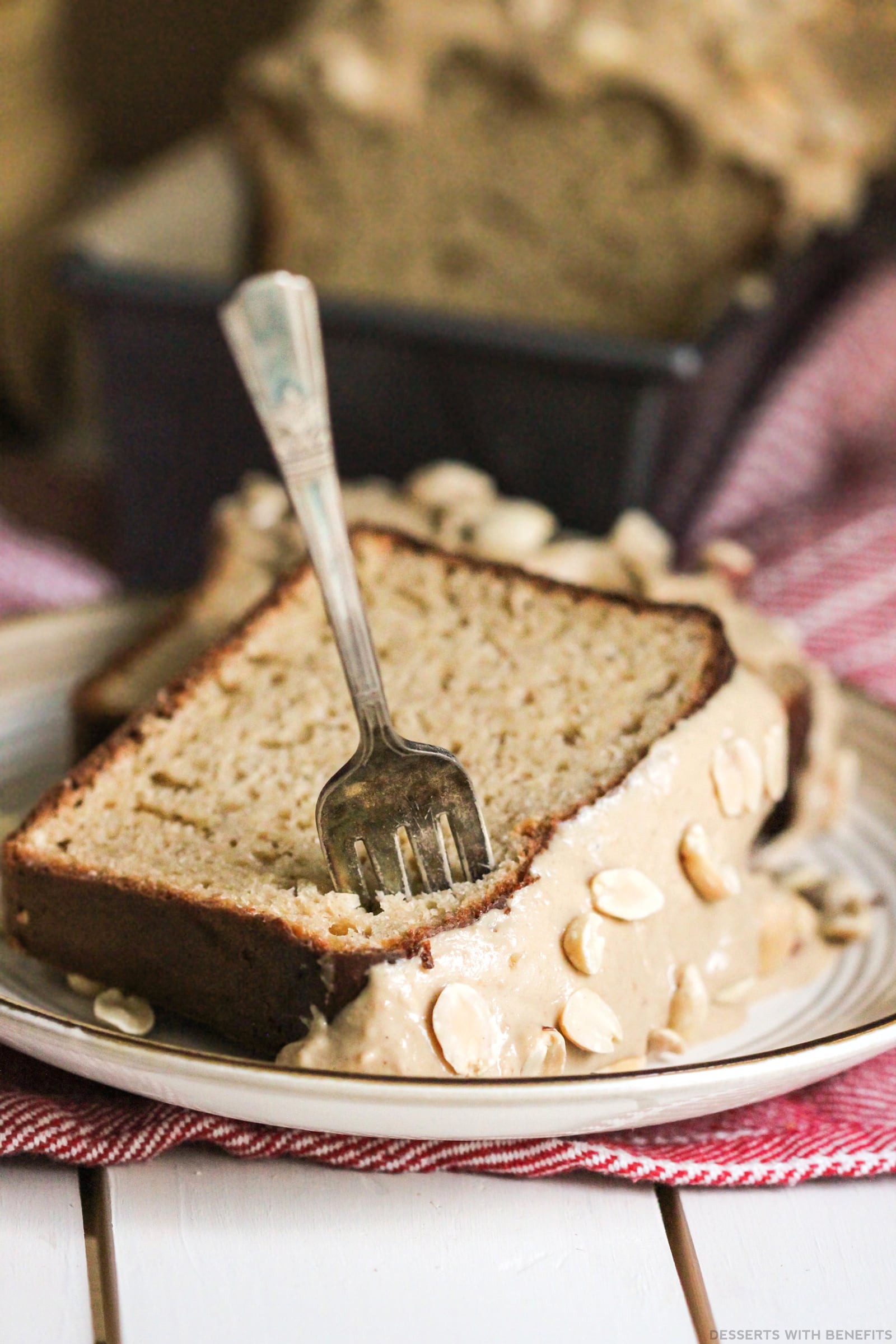 Healthy Peanut Butter Pound Cake with Peanut Butter Frosting (refined sugar free, high protein, high fiber) - Healthy Dessert Recipes at Desserts with Benefits