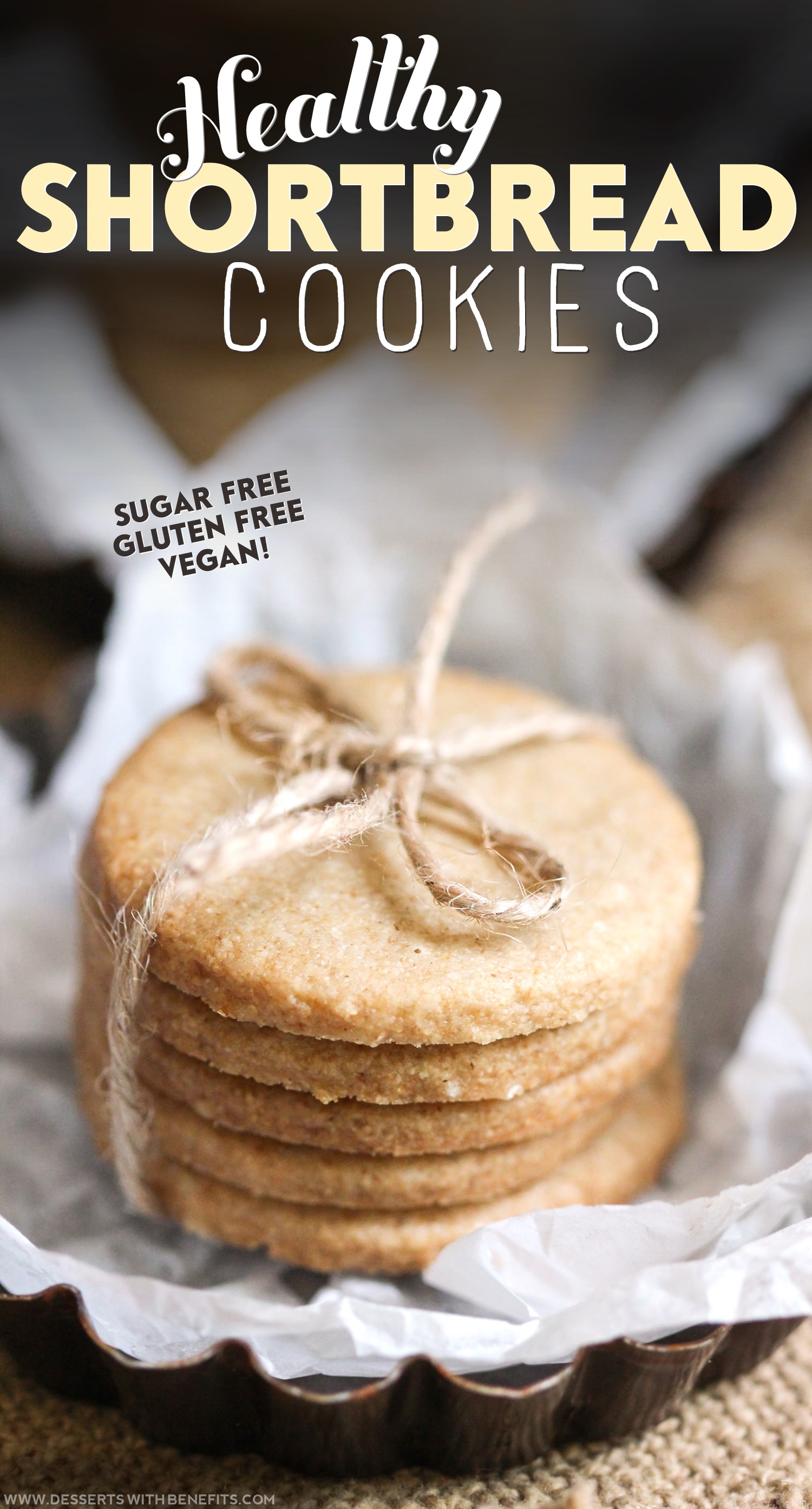 Healthy Shortbread Cookies recipe (refined sugar free, gluten free, dairy free, vegan) - Healthy Dessert Recipes at Desserts with Benefits