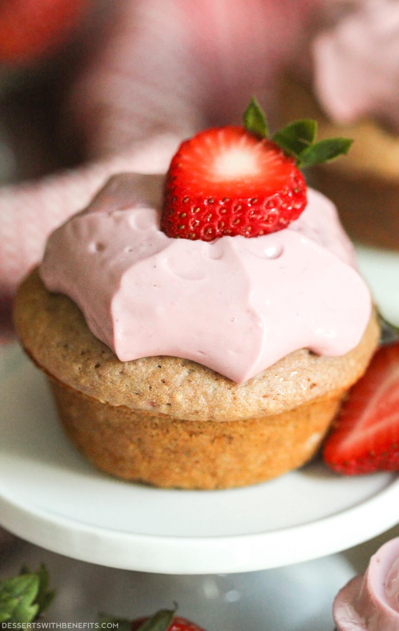 Healthy Strawberry Cupcakes Recipe Sugar Free, Low Fat, High Protein