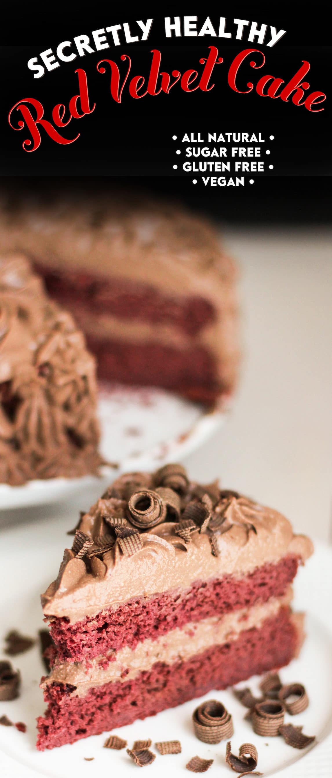 Healthy Vegan Red Velvet Cake with Chocolate Mousse Frosting (all natural, low sugar, high protein, high fiber, gluten free, dairy free) - Healthy Dessert Recipes at Desserts with Benefits