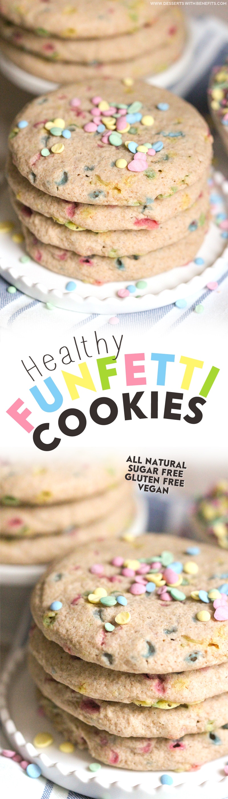 Healthy Funfetti Sugar Cookies recipe (all natural, sugar free, gluten free, dairy free, vegan) - Healthy Dessert Recipes at Desserts with Benefits