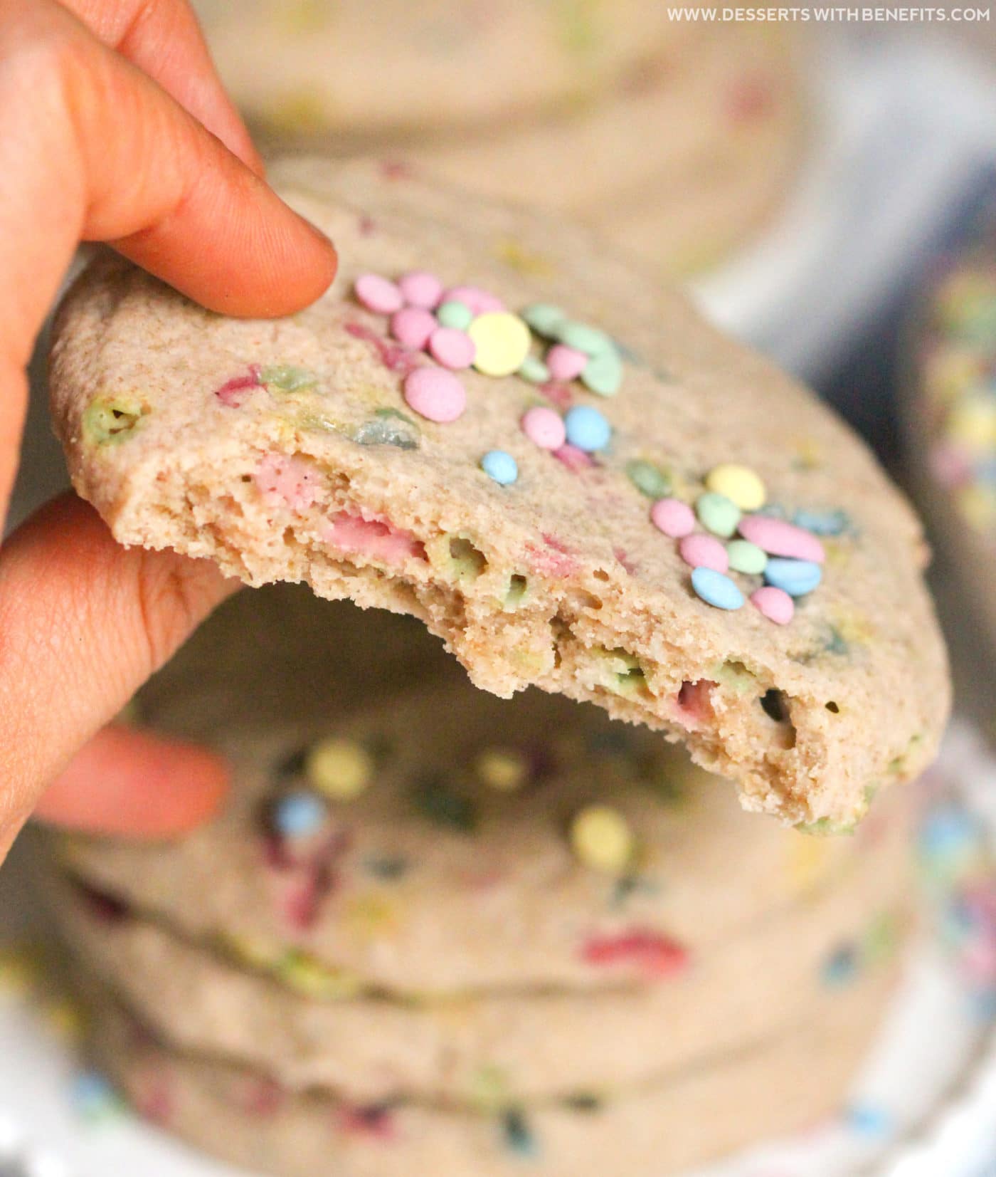 Healthy Funfetti Sugar Cookies recipe (all natural, sugar free, gluten free, dairy free, vegan) - Healthy Dessert Recipes at Desserts with Benefits