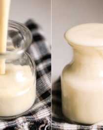 Healthy Homemade Sweetened Condensed Milk recipe -- thick, rich, and uber sweet, you’ll never need to use the canned stuff again! You’d never know it’s sugar free, fat free, low calorie, high protein, and gluten free! Healthy Dessert Recipes at Desserts with Benefits