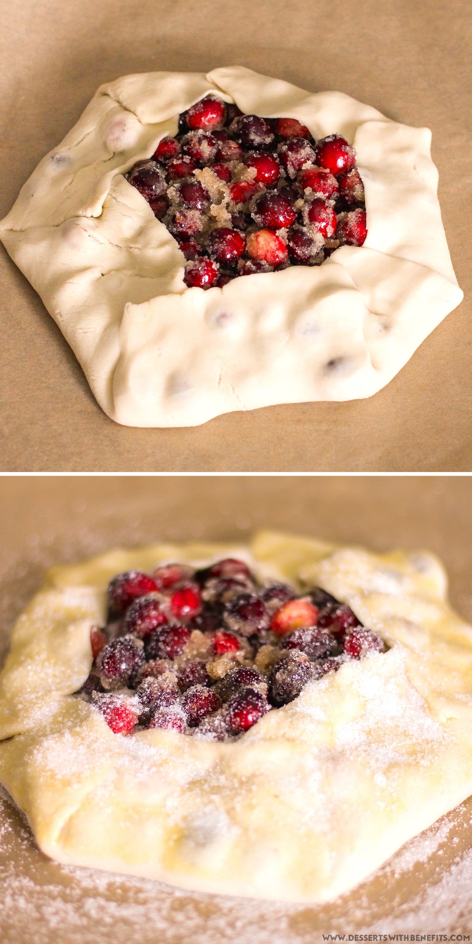 How to Make the World's EASIEST Galette! Quick and Lazy Guilt-Free Cranberry Galette Recipe (low calorie, low fat, low sugar) - Healthy Dessert Recipes at Desserts with Benefits