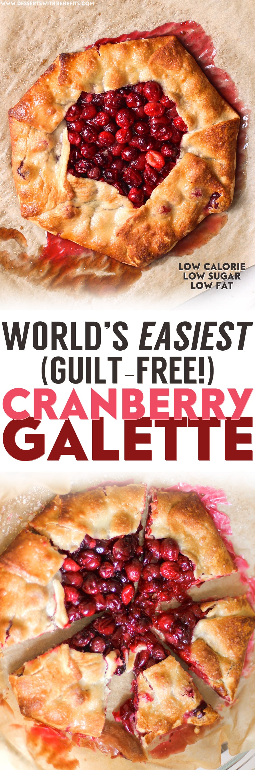 How to Make the World's EASIEST Galette! Quick and Lazy Guilt-Free Cranberry Galette (low calorie, low fat, low sugar) - Healthy Dessert Recipes at Desserts with Benefits