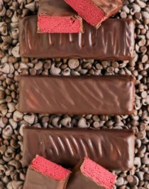 Healthy Red Velvet Fudge DIY Protein Bars from the DIY Protein Bars Cookbook (low sugar, high protein, high fiber, gluten free, dairy free, vegan) – authored by Jessica Stier of the Desserts with Benefits Blog