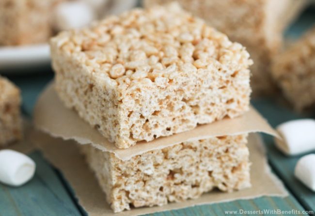 Homemade Gluten Free Krispy Treats Recipe | refined sugar free, low fat