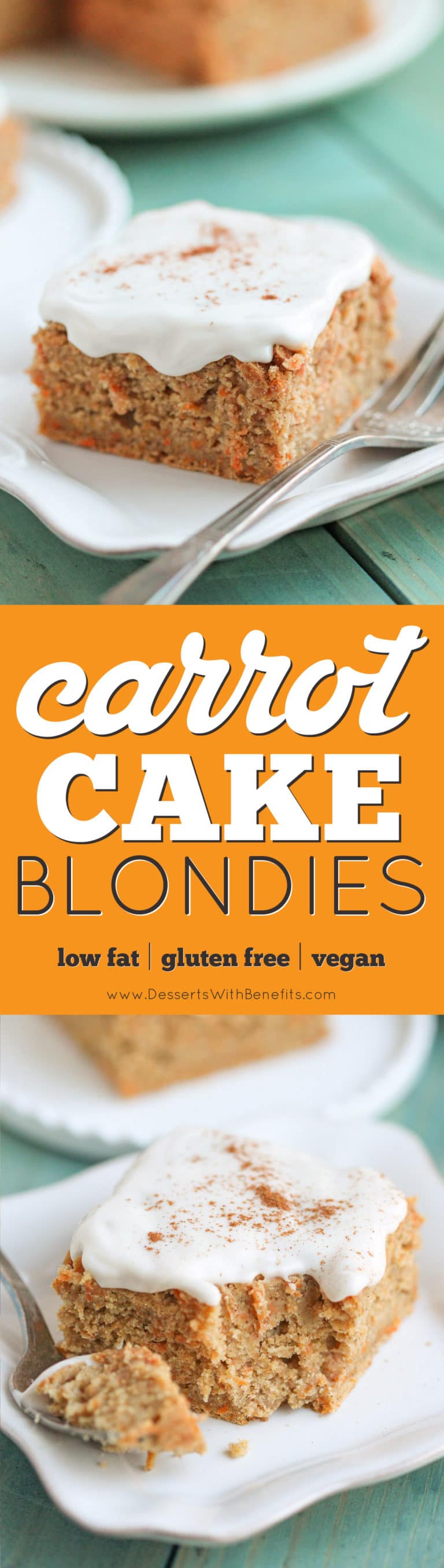 Healthy Carrot Cake Blondies | sugar free, gluten free, dairy free, vegan