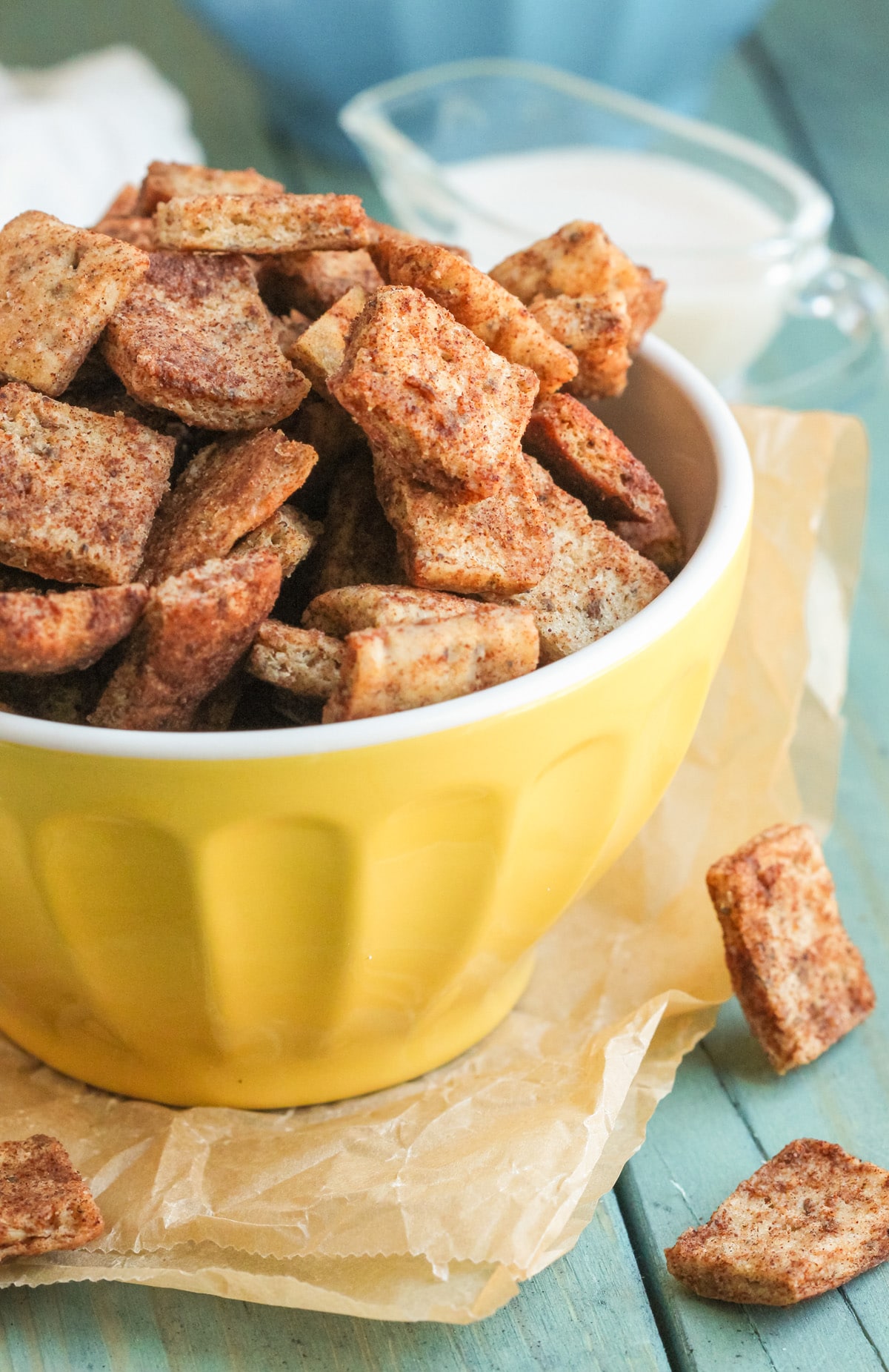 This Healthy Cinnamon Crunch Toast Cereal tastes just like the storebought version. But GUESS WHAT? This healthy homemade version is made without the added sugar, preservatives, and unnecessary additives. This Homemade Cinnamon Toast Crunch is low in sugar, all natural, and even vegan! -- Healthy Dessert Recipes with low calorie, low fat, high protein, and gluten free options at the Desserts With Benefits Blog (www.DessertsWithBenefits.com)