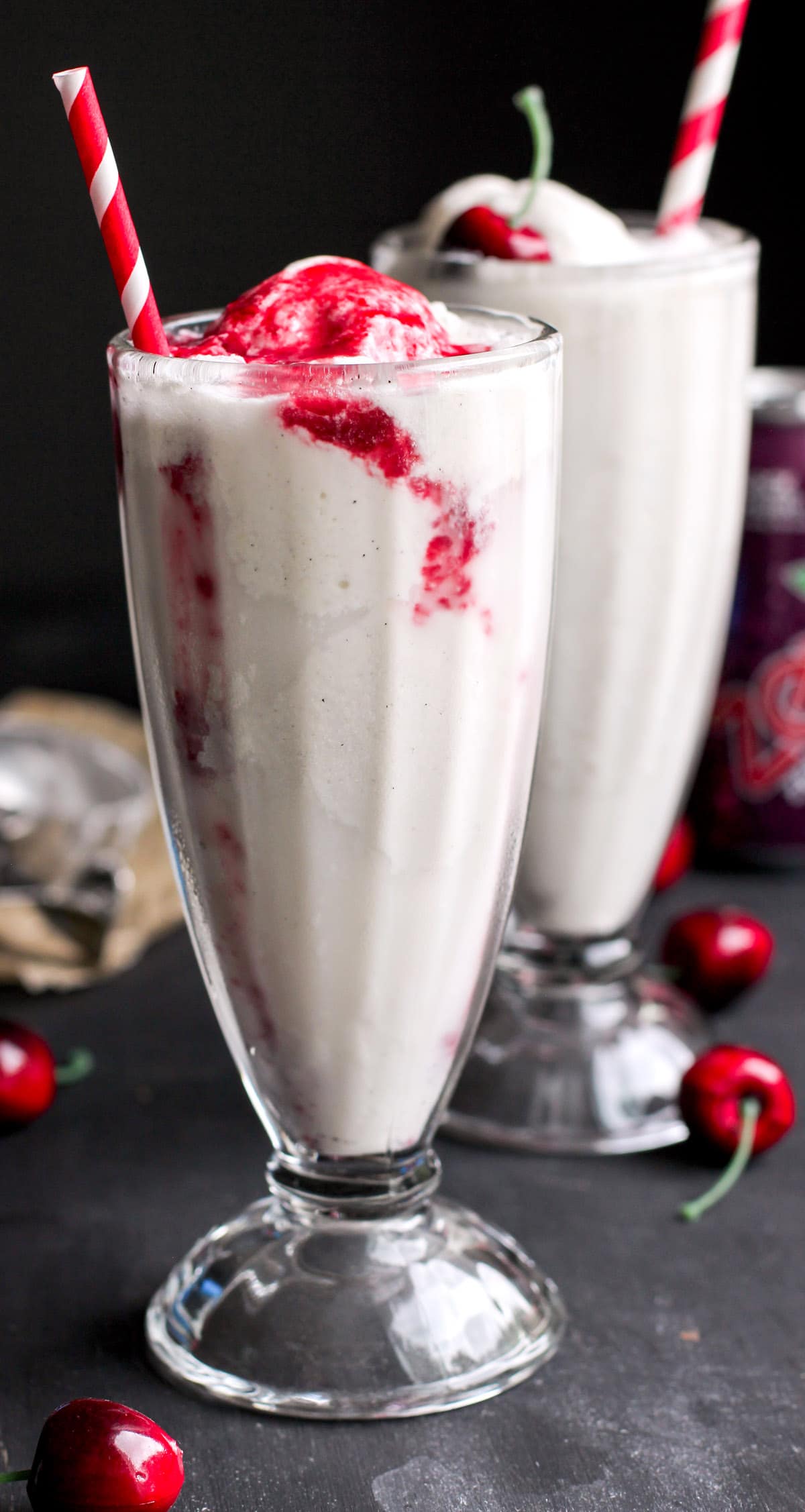 Who else loves ice cream floats? Yup, ME TOO. Here’s a super easy recipe to make a super simple, guilt-free ice cream float. This Healthy Black Cherry Ice Cream Float is all natural, sugar free, low calorie, and gluten free too, but it sure doesn’t taste like it. -- Healthy Dessert Recipes with sugar free, low calorie, low fat, high protein, gluten free, dairy free, and vegan options at the Desserts With Benefits Blog (www.DessertsWithBenefits.com)