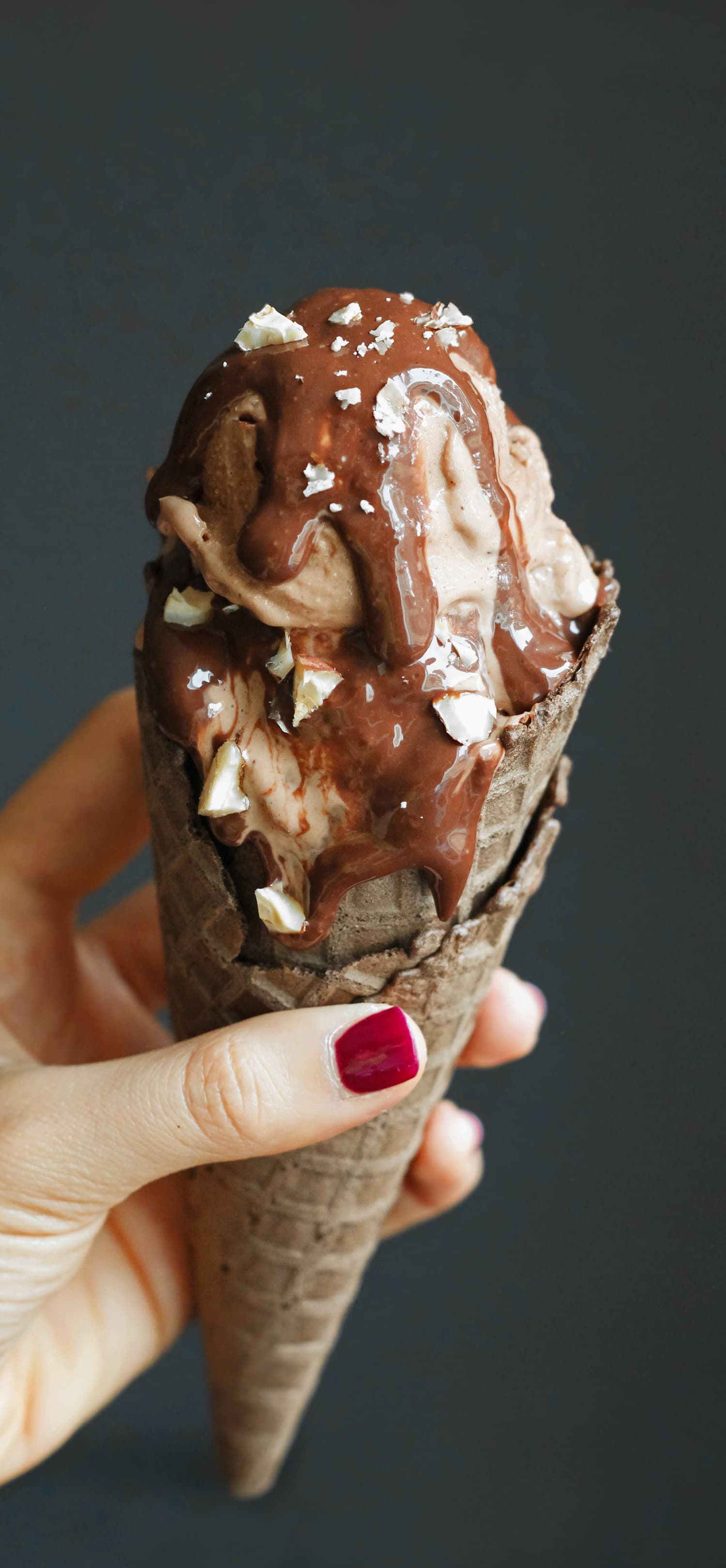 This Healthy Ferrero Rocher Ice Cream is so creamy, sweet, chocolatey, and hazelnutty, you’ll fall in love! It’s studded with chopped hazelnuts for that classic Ferrero Rocher flavor without the added sugar and artificial ingredients. This ice cream sure doesn't taste sugar free, low carb, high protein, and gluten free! -- Healthy Dessert Recipes with low calorie, low fat, gluten free, dairy free, and vegan options at the Desserts With Benefits Blog (www.DessertsWithBenefits.com)