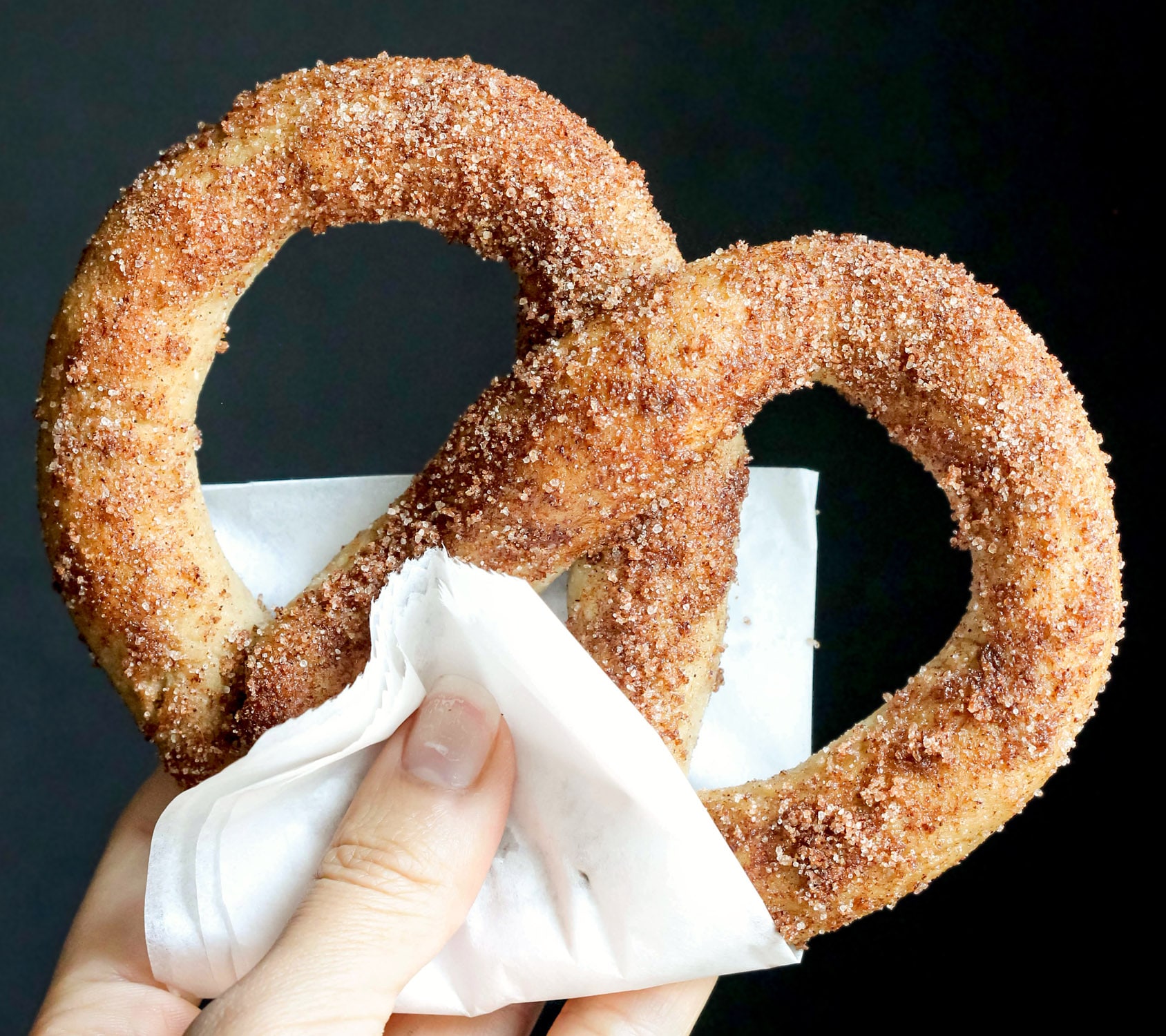 Gluten Free Cinnamon Sugar Soft Pretzels | sugar free, low carb, healthy