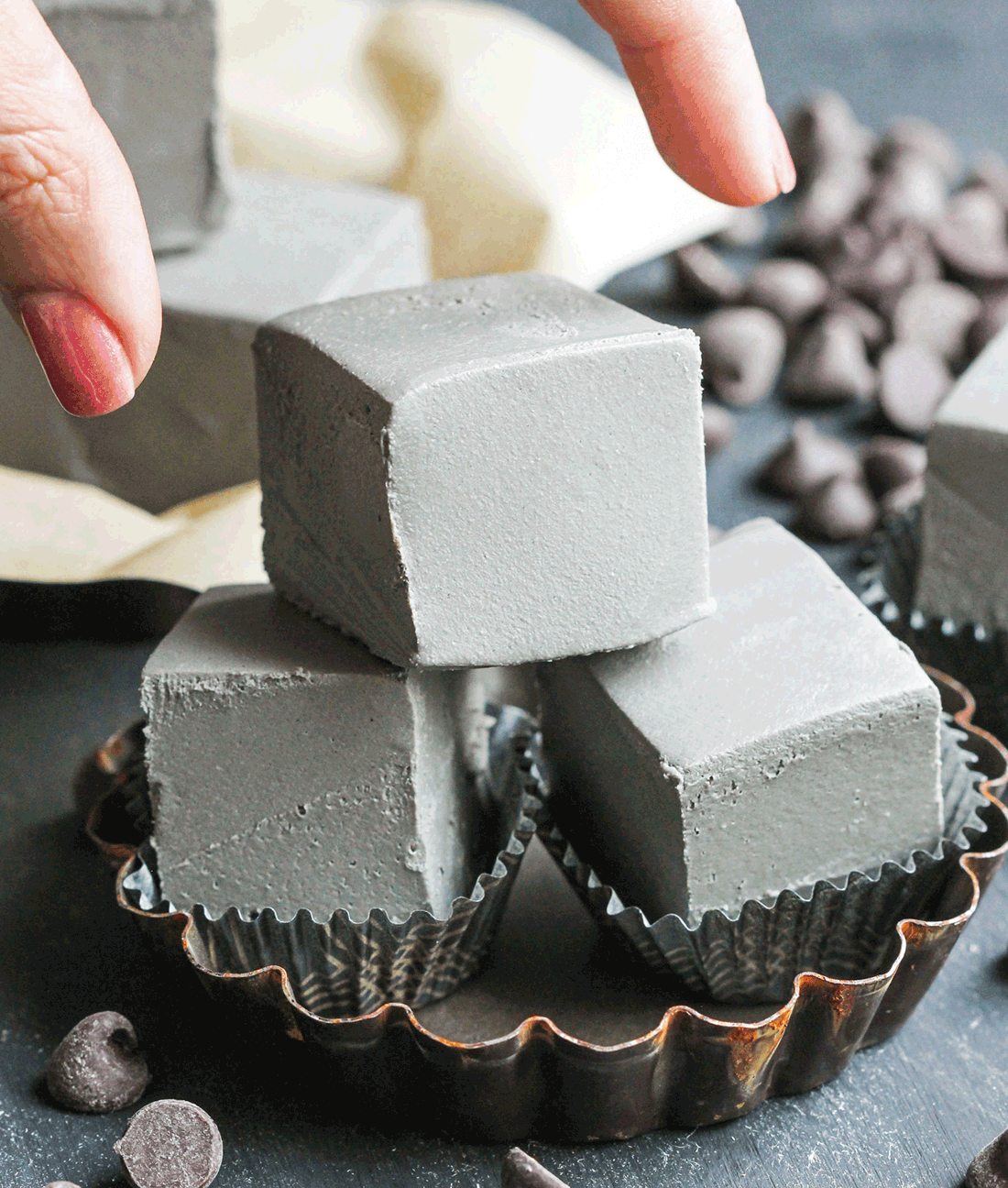 Black Velvet is just like red velvet, only black! This Healthy Raw Black Velvet Fudge is SUPER smooth, creamy, sweet, and chocolatey. You’d never know it’s all natural, refined sugar free, low carb, gluten free, dairy free, AND vegan. Can you guess the secret ingredient? -- Healthy Dessert Recipes with low calorie, low fat, and high protein options at the Desserts With Benefits Blog (www.DessertsWithBenefits.com)