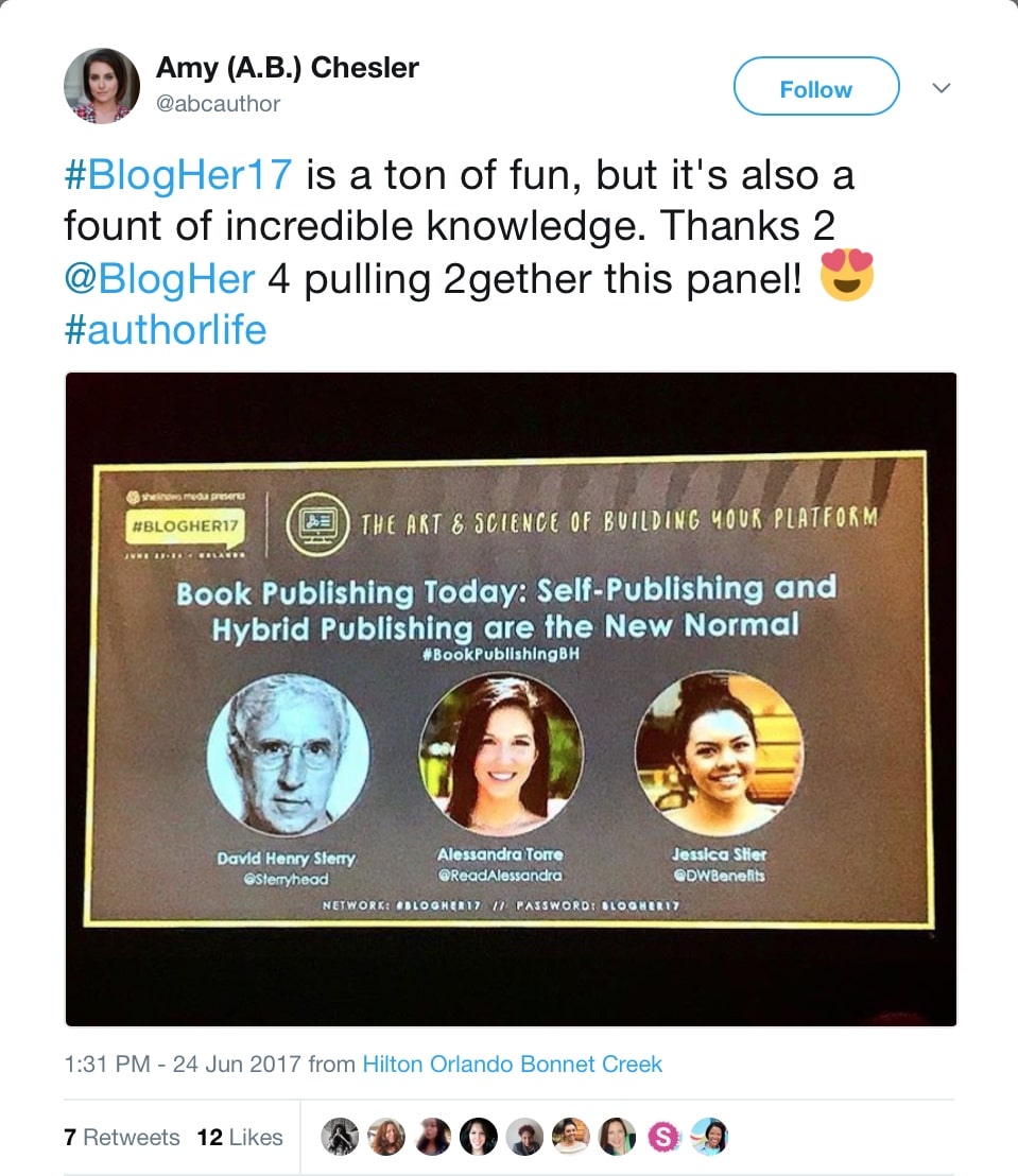 Jessica Stier of Desserts With Benefits speaking on book publishing at the BlogHer 2017 Conference