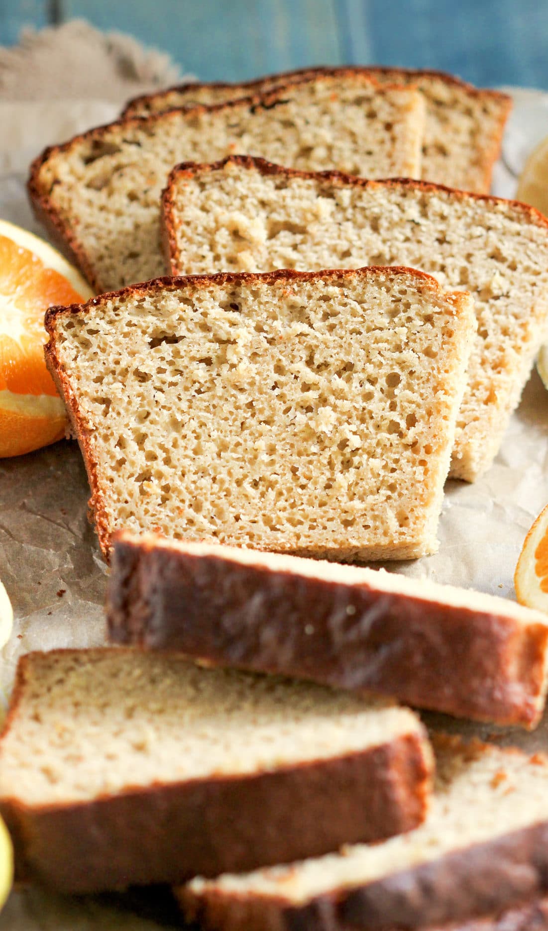 This Healthy Citrus Pound Cake is sweet, buttery, moist, and full of lemon and orange flavor. You'd never know it's made without the butter, refined sugar, and white flour. This cake is sugar free, high protein, and whole grain! Healthy Dessert Recipes with low calorie, low fat, low carb, high protein, gluten free, dairy free, vegan, and raw options at the Desserts With Benefits Blog (www.DessertsWithBenefits.com)