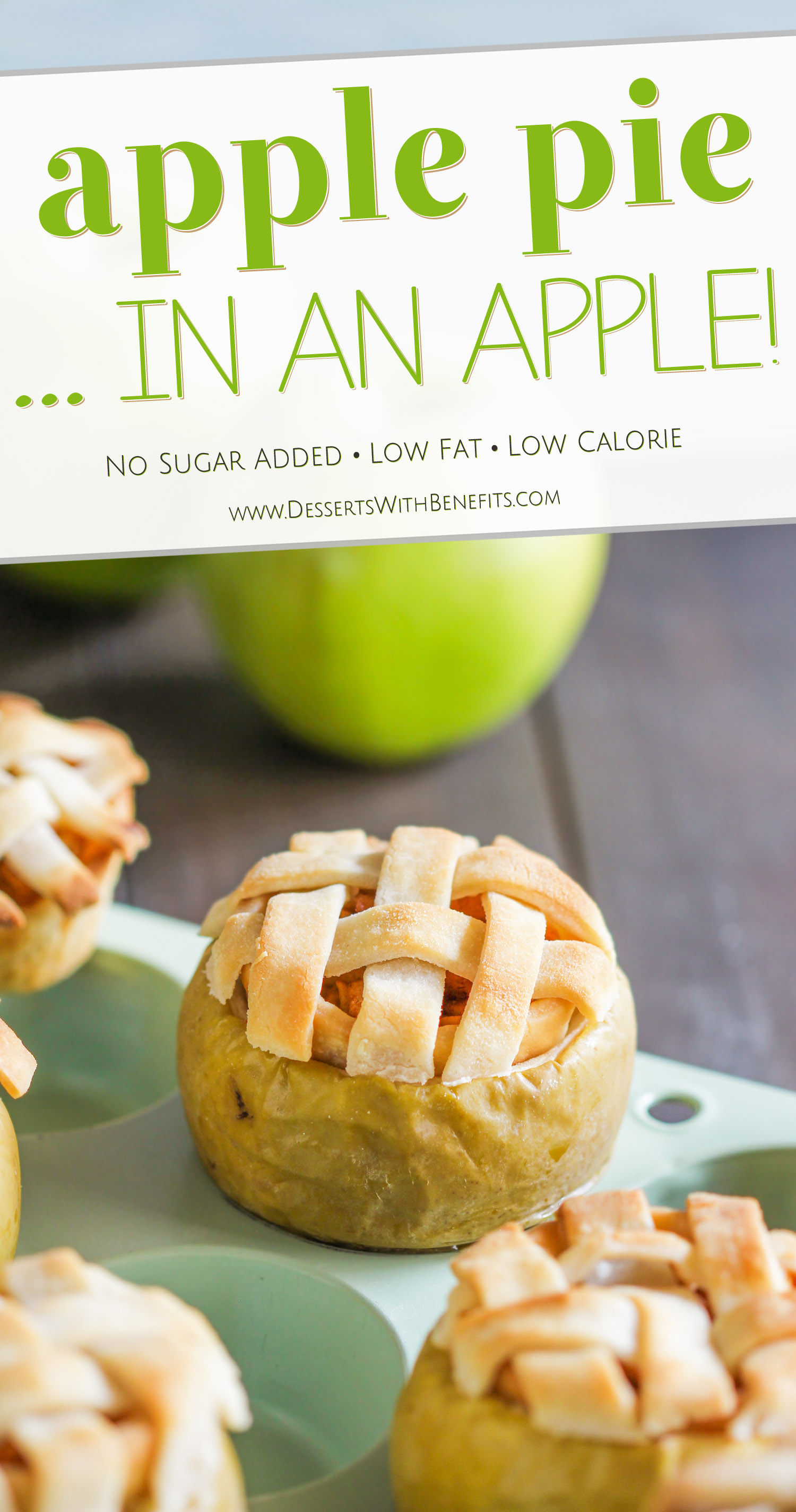 [14 healthy pie recipes to celebrate Pi Day] Looking for a unique apple pie recipe? No need for fancy pie dishes here, all you need are the apples themselves! These Healthy Apple Pies are served IN THE APPLE! They’re so adorable and creative, you’ll be sure to WOW everyone you serve these to. And the kicker? They’re low fat and vegan with no sugar added.