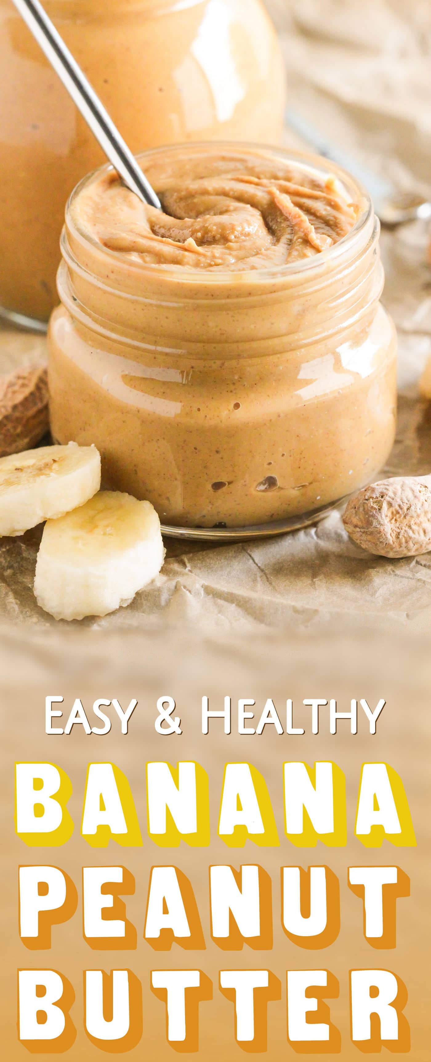 Healthy Homemade Banana Peanut Butter Spread! If you like bananas and if you like peanut butter, then you’ll LOVE this. 100% delicious and perfect on toast, oatmeal, ice cream, or a spoon alone! No sugar added (refined sugar free), gluten free, vegan. Healthy Dessert Recipes with low calorie, low fat, low carb, high protein, dairy free, vegan, and raw options at the Desserts With Benefits Blog (www.DessertsWithBenefits.com)