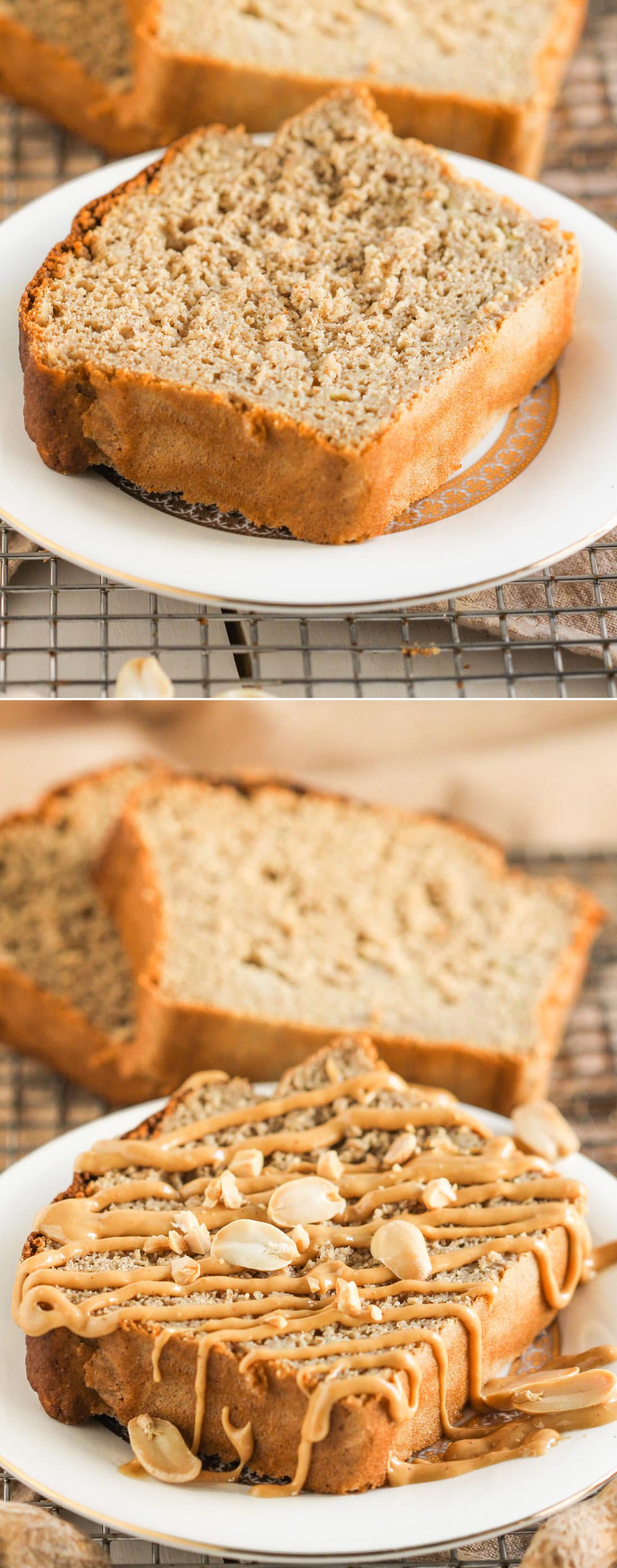 This is the BEST Healthy Peanut Butter Banana Bread EVER! It’s so rich, moist, and flavorful, one bite and you'll wonder how there’s no butter and no sugar added. Yes, this bread is refined sugar free, gluten free, AND high protein! Healthy Dessert Recipes with low calorie, low fat, low carb, gluten free, dairy free, vegan, and raw options at the Desserts With Benefits Blog (www.DessertsWithBenefits.com)