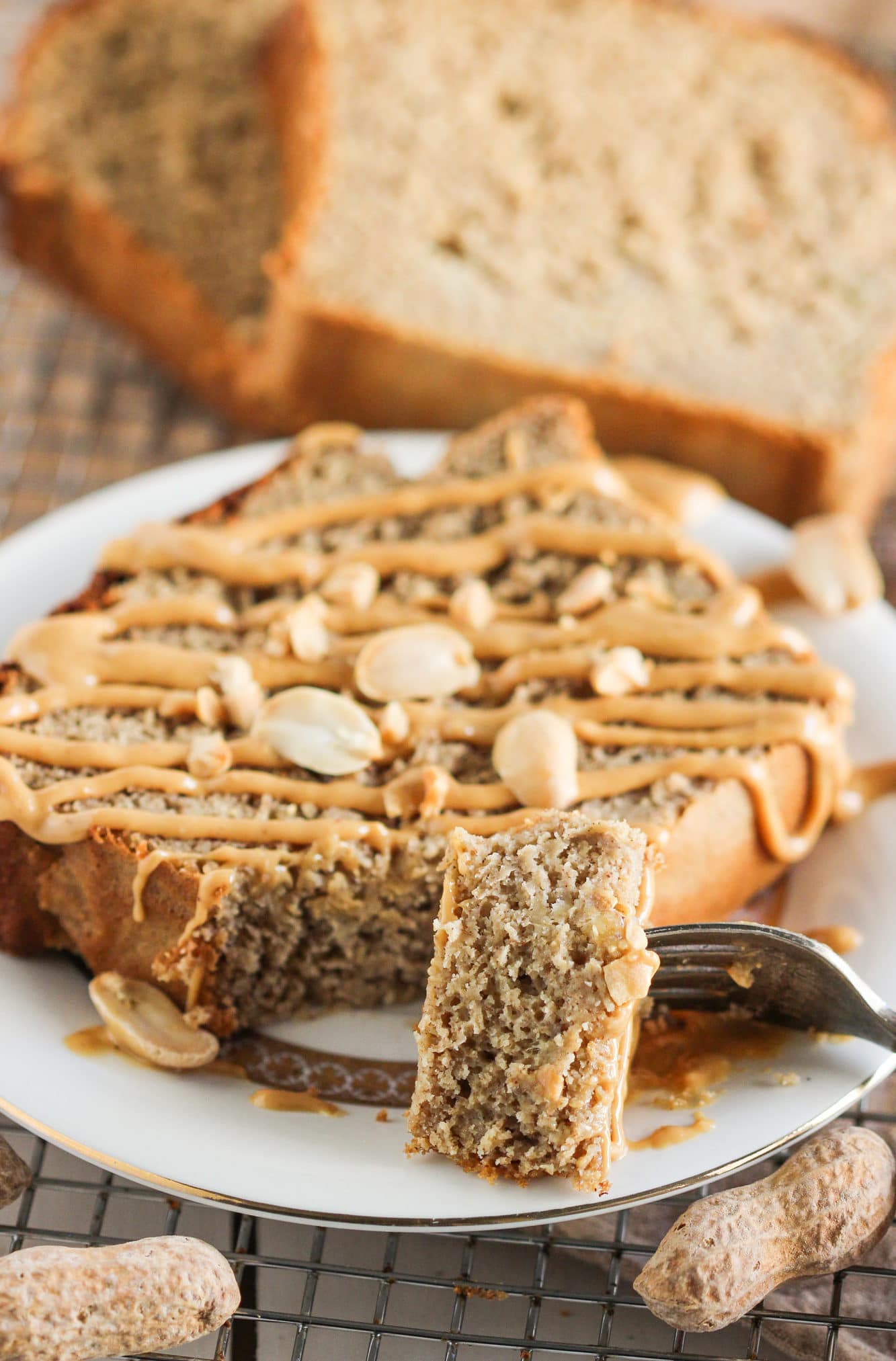 This is the BEST Healthy Peanut Butter Banana Bread EVER! It’s so rich, moist, and flavorful, one bite and you'll wonder how there’s no butter and no sugar added. Yes, this bread is refined sugar free, gluten free, AND high protein! Healthy Dessert Recipes with low calorie, low fat, low carb, gluten free, dairy free, vegan, and raw options at the Desserts With Benefits Blog (www.DessertsWithBenefits.com)