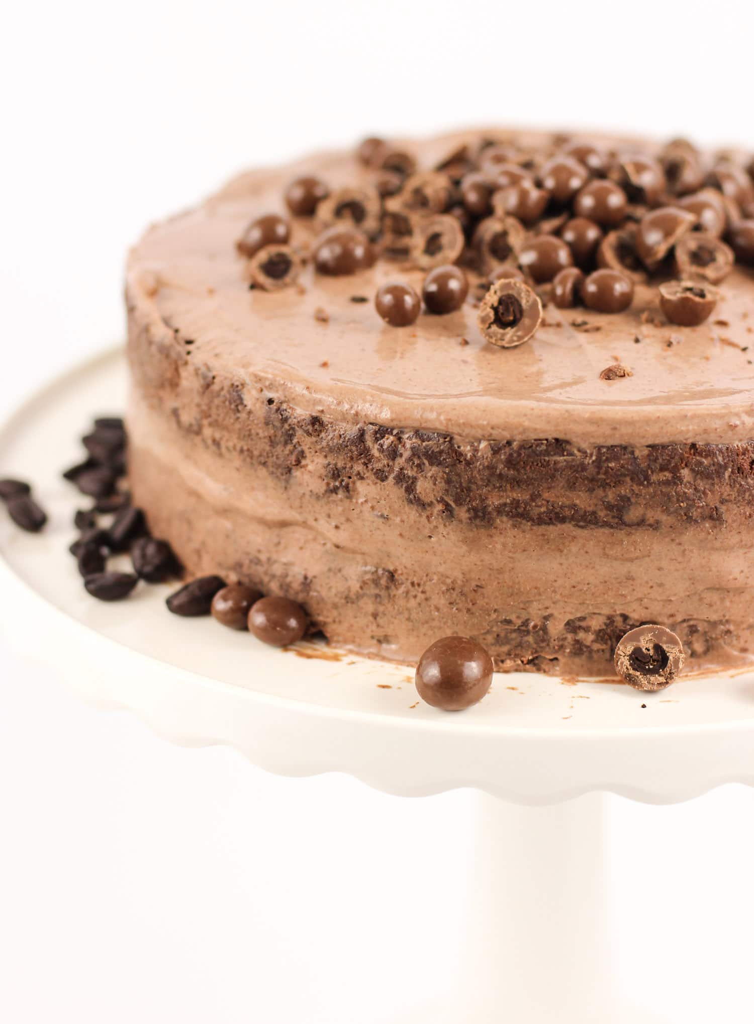 Healthy Mocha Cake with Mocha Frosting Recipe | sugar free, gluten free