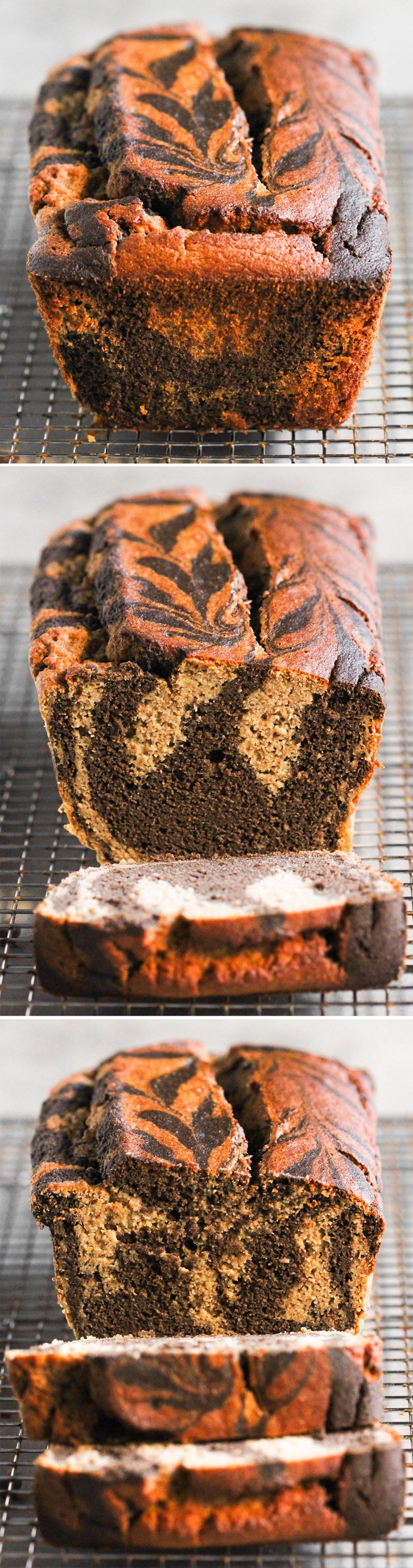 (How to make Marble Bread) This Marbled Chocolate Banana Bread is so moist, fluffy, springy, and sweet! It doesn't taste healthy, sugar free, gluten free, dairy free, high protein, or whole grain ONE BIT. It tastes like it's from a bakery!