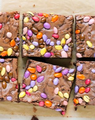 These all natural Homemade Cosmic Brownies are dense, fudgy, chewy, and made with just 4 ingredients! It's hard to believe this easy recipe is better for you than the storebought version -- no preservatives or artificial ingredients whatsoever!