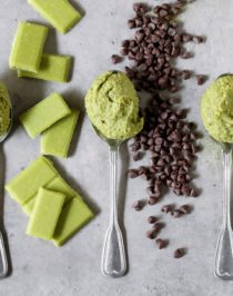 This Matcha Green Tea Cookie Dough is fudgy, sweet, and sinful-tasting, yet it's healthy! Made with nut butter, oats, protein powder (optional), and a secret ingredient. You'd never know this is sugar free, gluten free, high protein, and high fiber too!