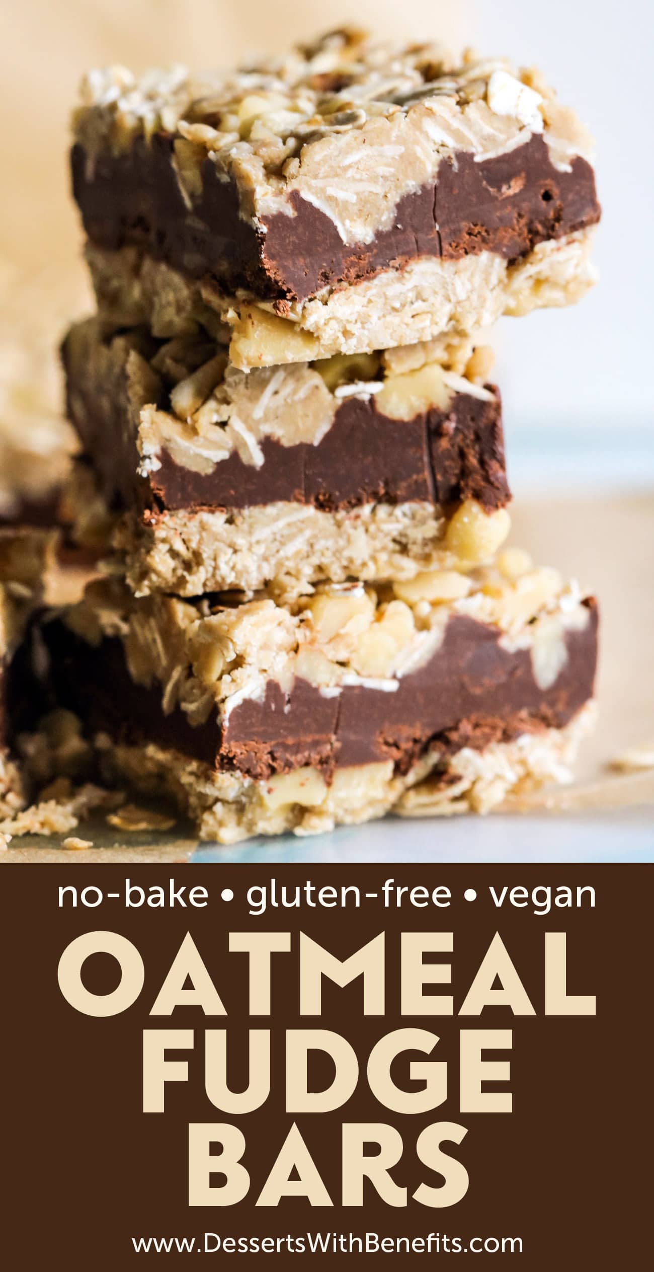 You’ve gotta try this easy no-bake Oatmeal Fudge Bars recipe! It’s the perfect breakfast or midday treat to satisfy your sweet tooth, guilt-free. Best of all, it’s gluten free, vegan, doesn’t require any baking, and only 8 ingredients!