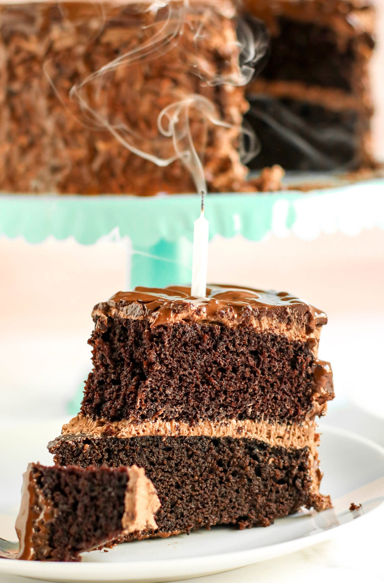 Chocolate Therapy Cakes are "therapeutic" in the sense that they’ll immerse you into a deep, food- and sugar-induced coma, but this one is different. This is a HEALTHY Chocolate Therapy Cake! Made with gluten-free and low-carb coconut flour, unsweetened applesauce, and dark chocolate. No sugar, butter, or oil added whatsoever. #glutenfreecake #lowcarbcake #healthychocolatecake #sugarfreefrosting #highprotein #coconutflourcake