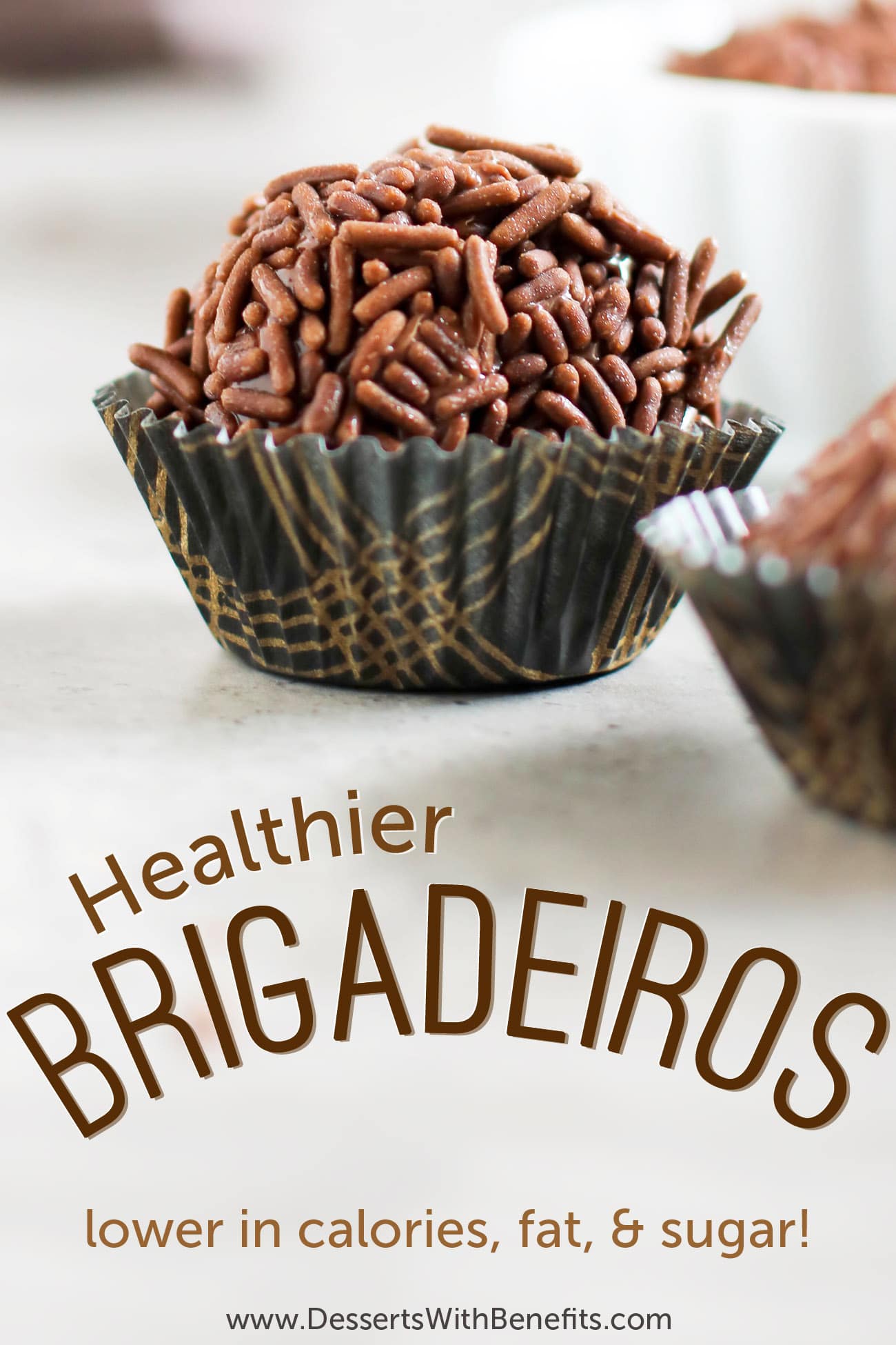 These Healthy Brigadeiros are ULTRA fudgy, smooth, and creamy, with a slight crunch from the chocolate sprinkles. The taste is SPOT ON! You'd never guess that these Brazilian chocolate truffles are made with healthier ingredient swaps to make them lower in calories, fat, and sugar compared to the original.