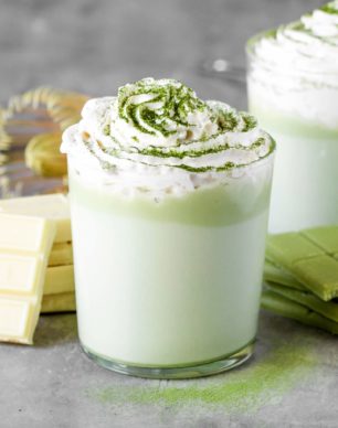 Swap out regular Hot Chocolate with this unique, fun, and sophisticated Matcha Green Tea White Hot Chocolate -- it'll be your new favorite winter treat. It's sugar free, low carb, and gluten free too! #sugarfree #lowcarb #healthychocolate #hotchocolate #healthydessert #hotchocolaterecipe #glutenfree #matchachocolate #healthymatcharecipes #matchadessert #matchatea