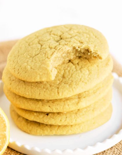 Soft and Chewy Lemon Sugar Cookies | sugar free, gluten free, vegan