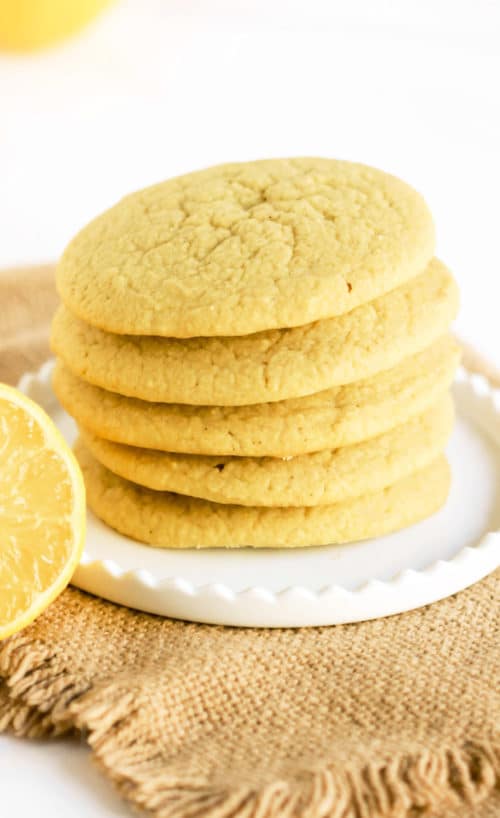 Soft and Chewy Lemon Sugar Cookies | sugar free, gluten free, vegan