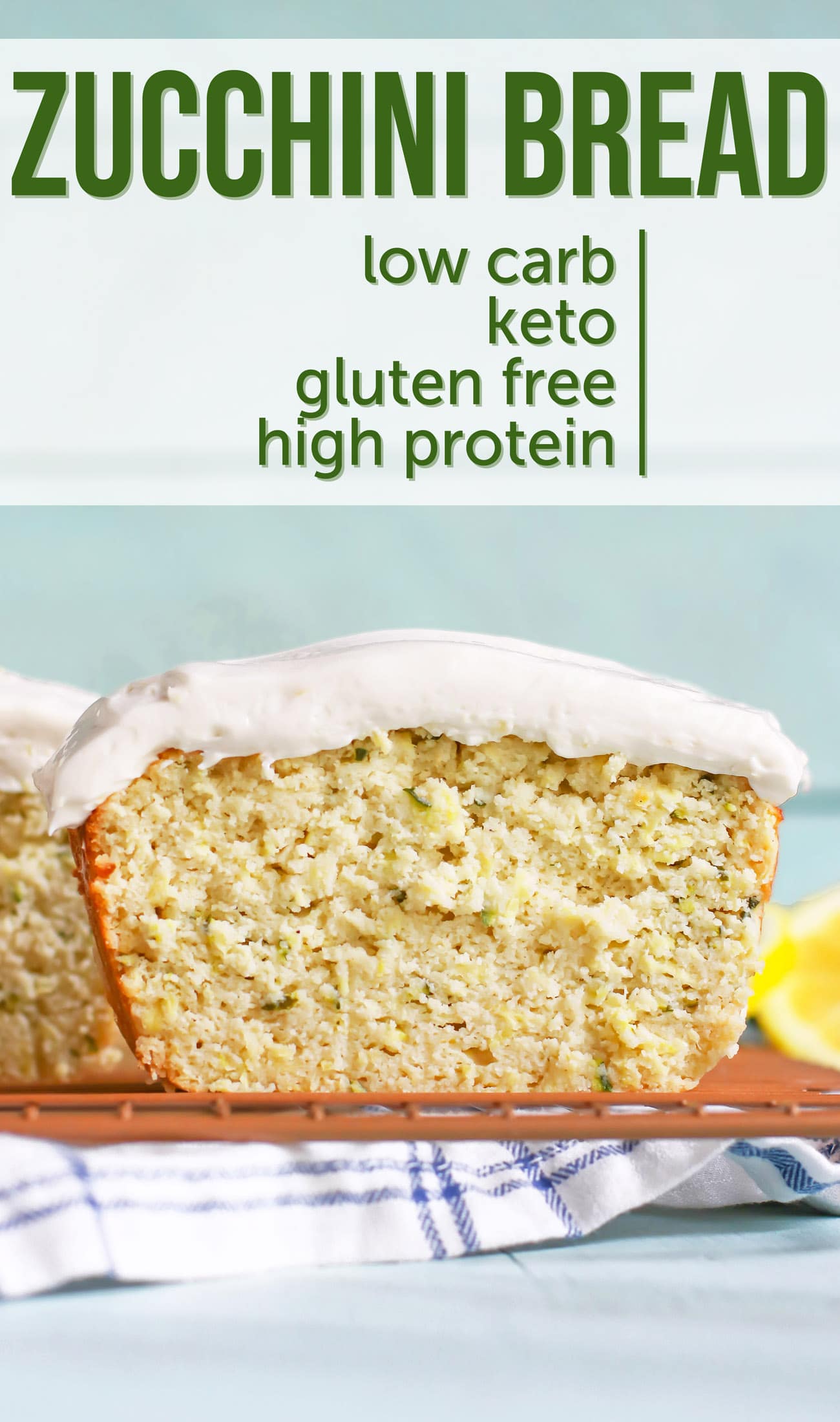 This low-carb and gluten-free Zucchini Bread is super easy to make and uses simple ingredients, such as coconut flour — a paleo, keto-friendly, gluten-free flour — and Greek yogurt — which is sugar free and high protein! It’s soft and moist, just like Banana Bread, but contains a vegetable you can’t taste! If you grow your own zucchini, or are looking for new recipes using zucchini, you’ve gotta give this healthy Zucchini Bread recipe a try!