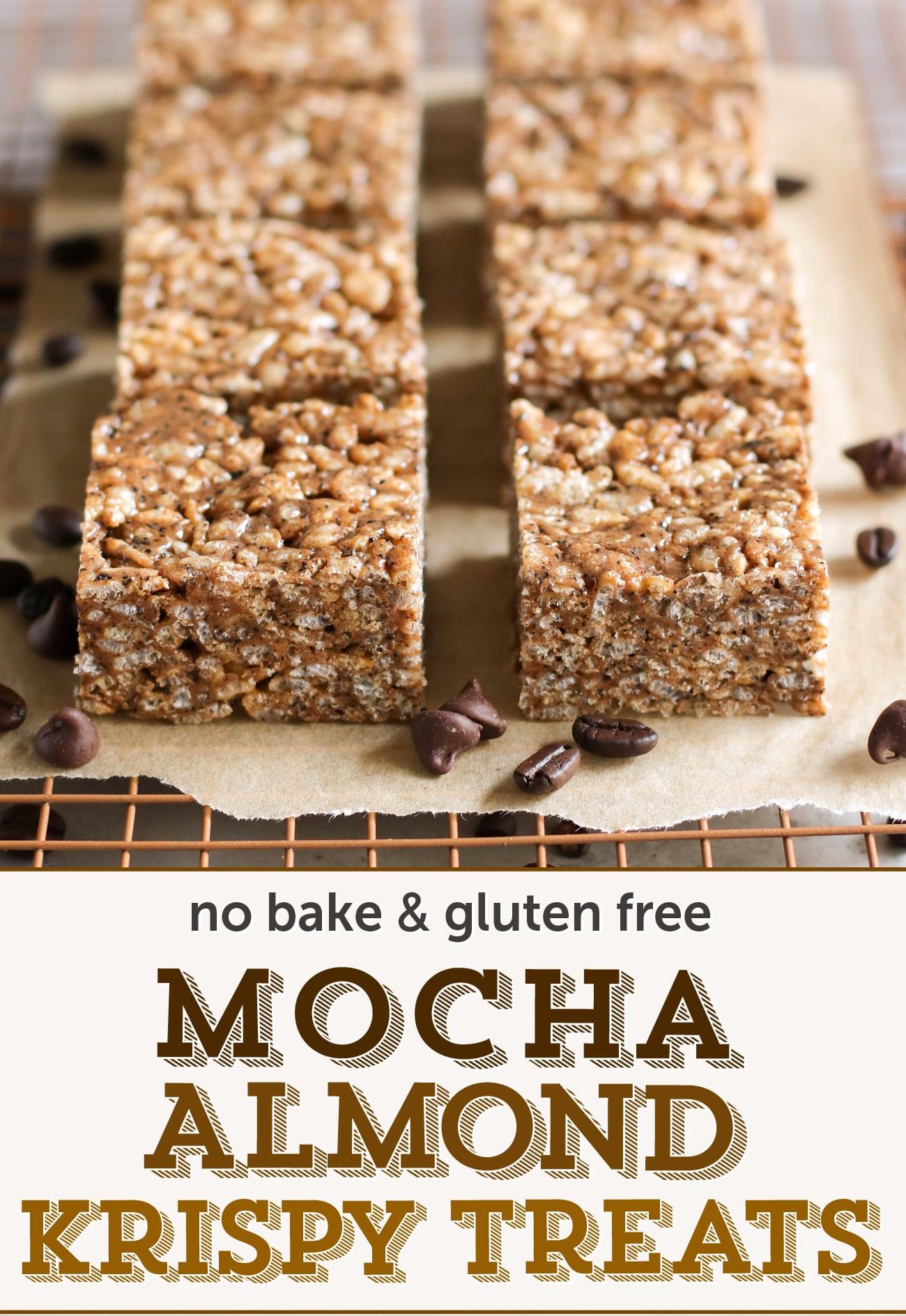 Healthy Mocha Almond Krispy Treats (gluten free, refined sugar free, high protein)