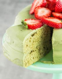 Healthy Matcha Cake with Matcha Green Tea Frosting