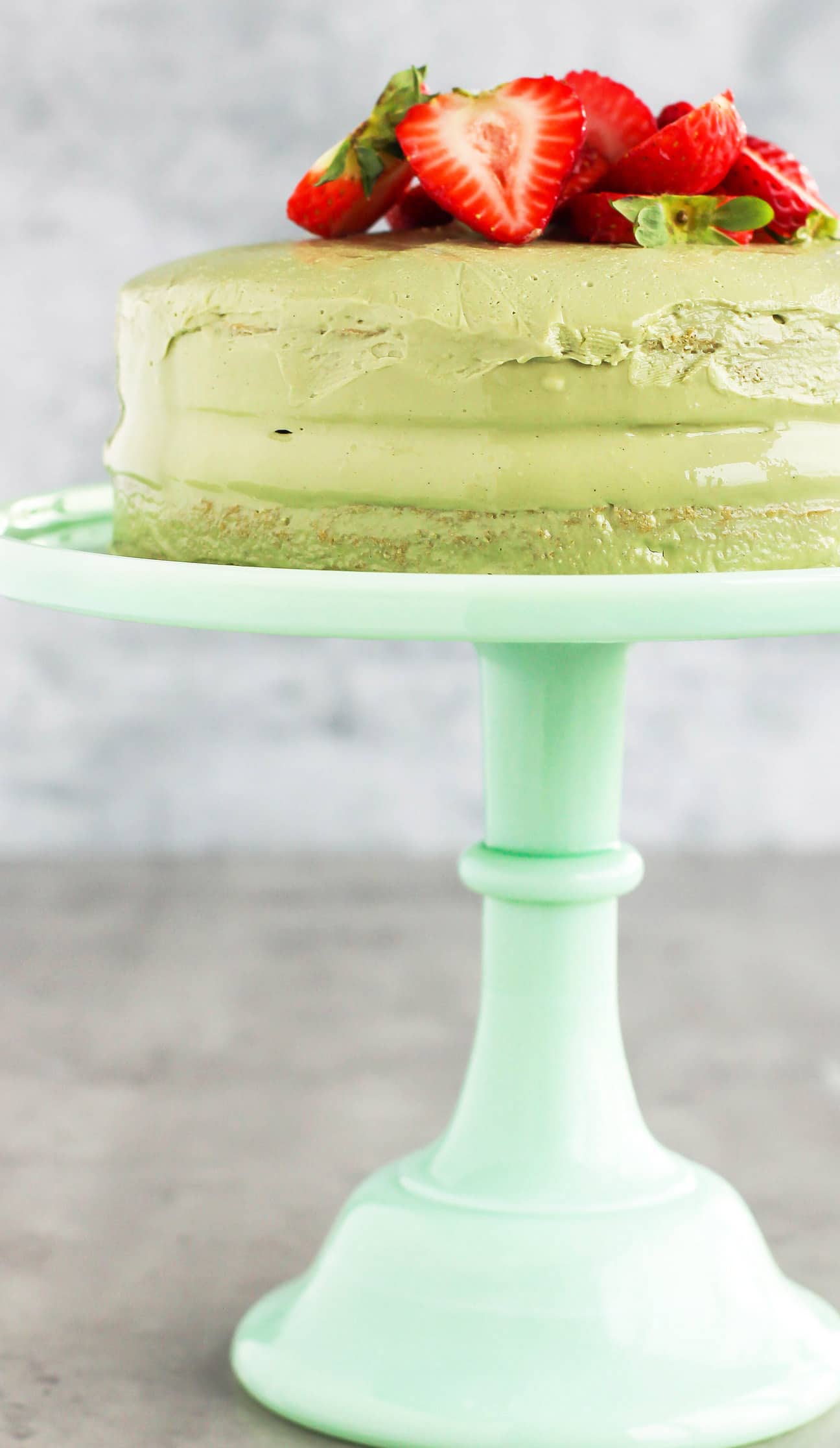 Healthy Matcha Cake with Matcha Green Tea Frosting