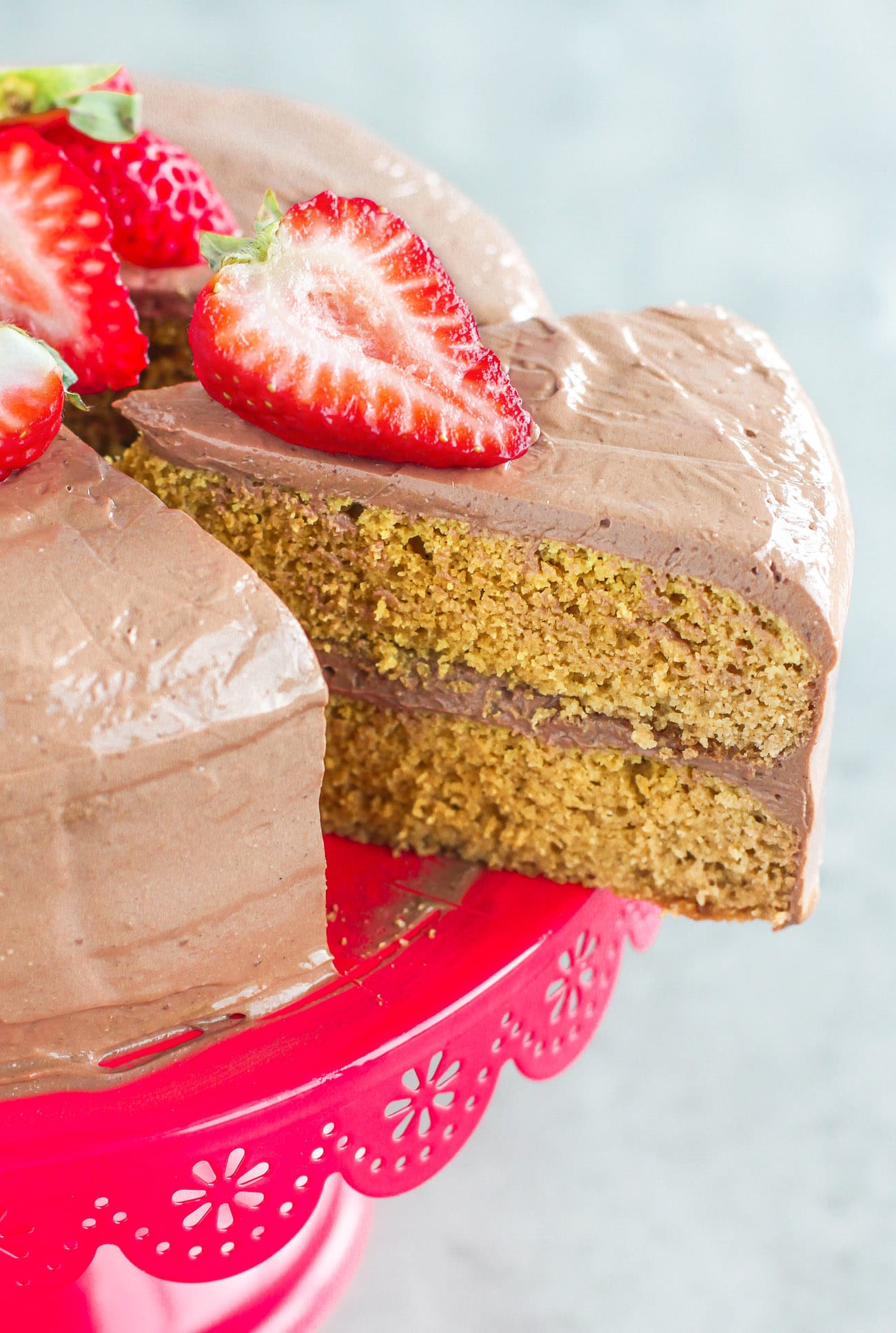 Healthy Yellow Cake with Chocolate Frosting