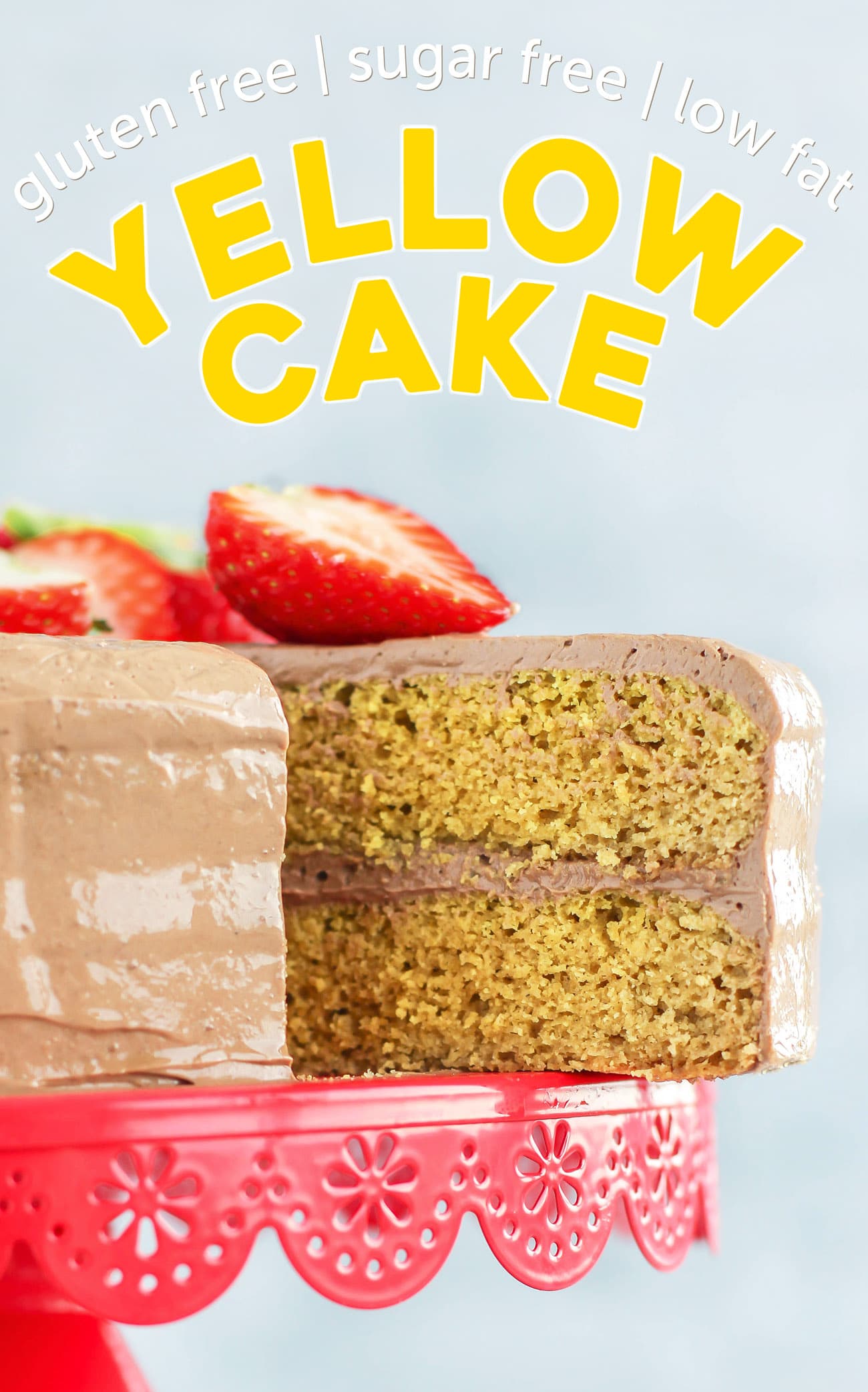 Healthy Yellow Cake with Chocolate Frosting