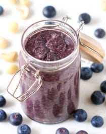 Easy healthy 4-ingredient Blueberry Macadamia Butter