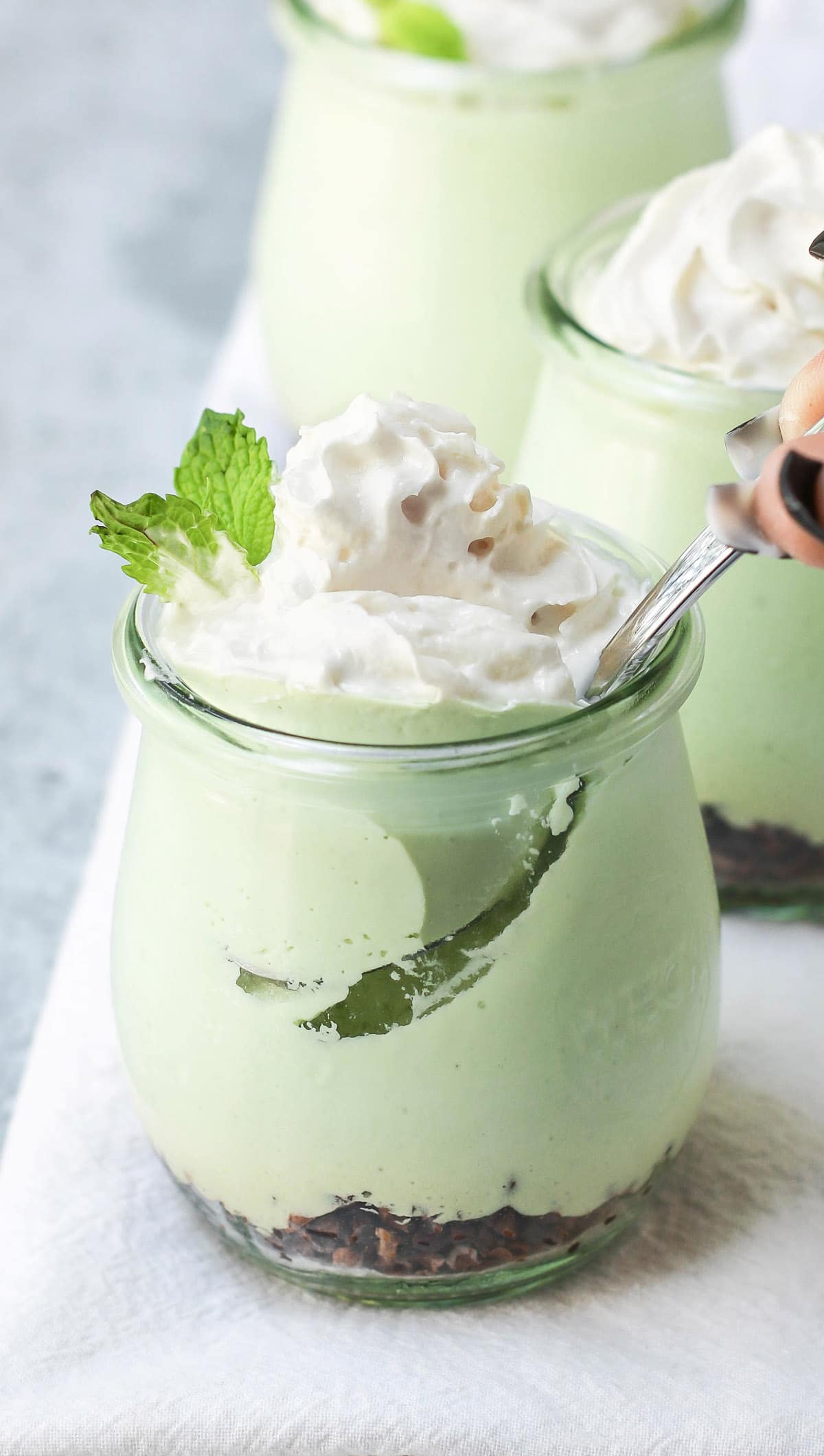 Healthy Easy No-Bake Grasshopper Pudding Cups