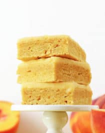 Gluten Free Vegan Lemon Peach Blondies