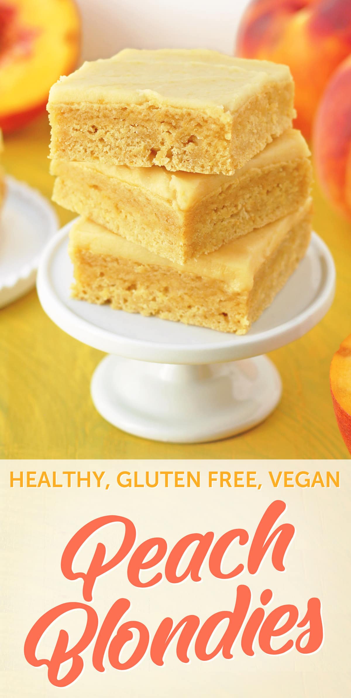 Gluten Free Vegan Lemon Peach Blondies