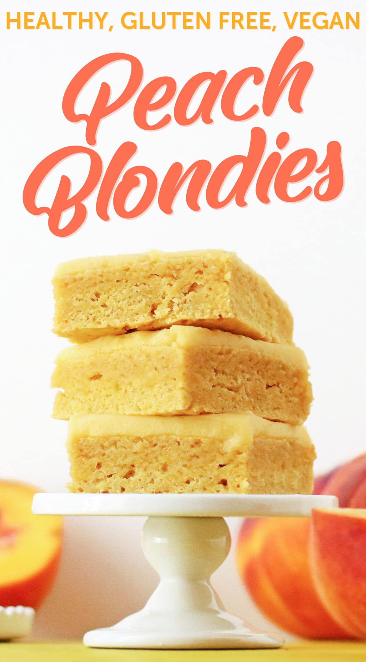 Gluten Free Vegan Lemon Peach Blondies