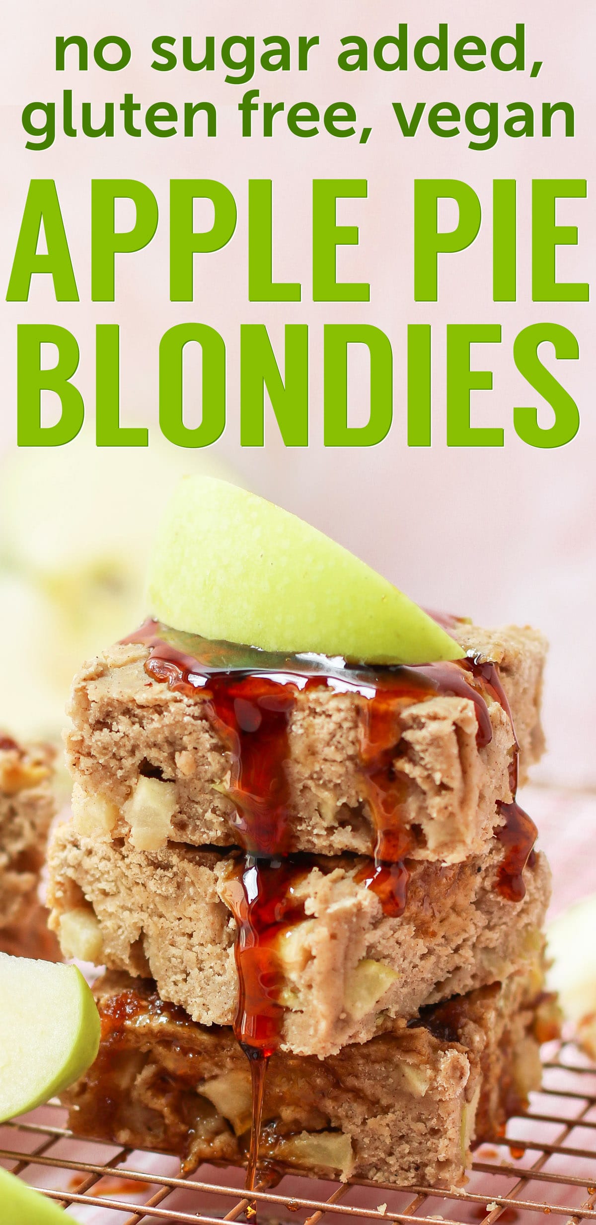 Healthy Apple Pie Blondies (sugar free, low fat, gluten free, vegan)